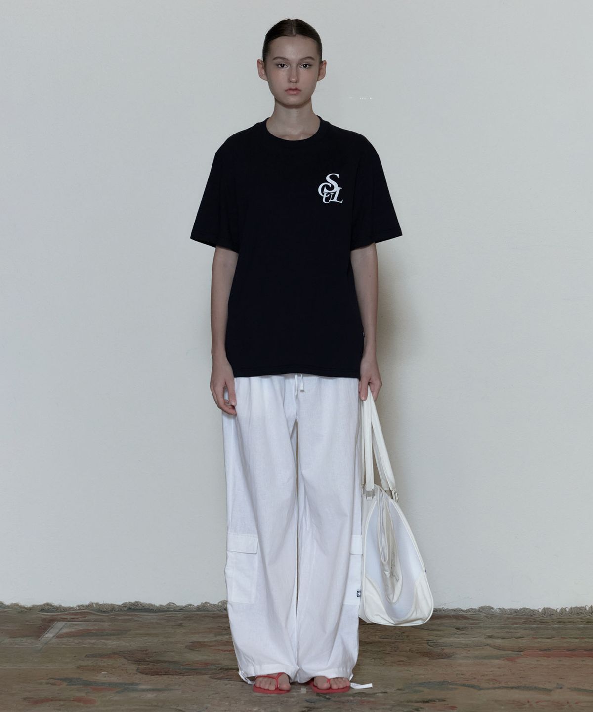스컬프터(SCULPTOR) Flocking Symbol Logo Tee Navy