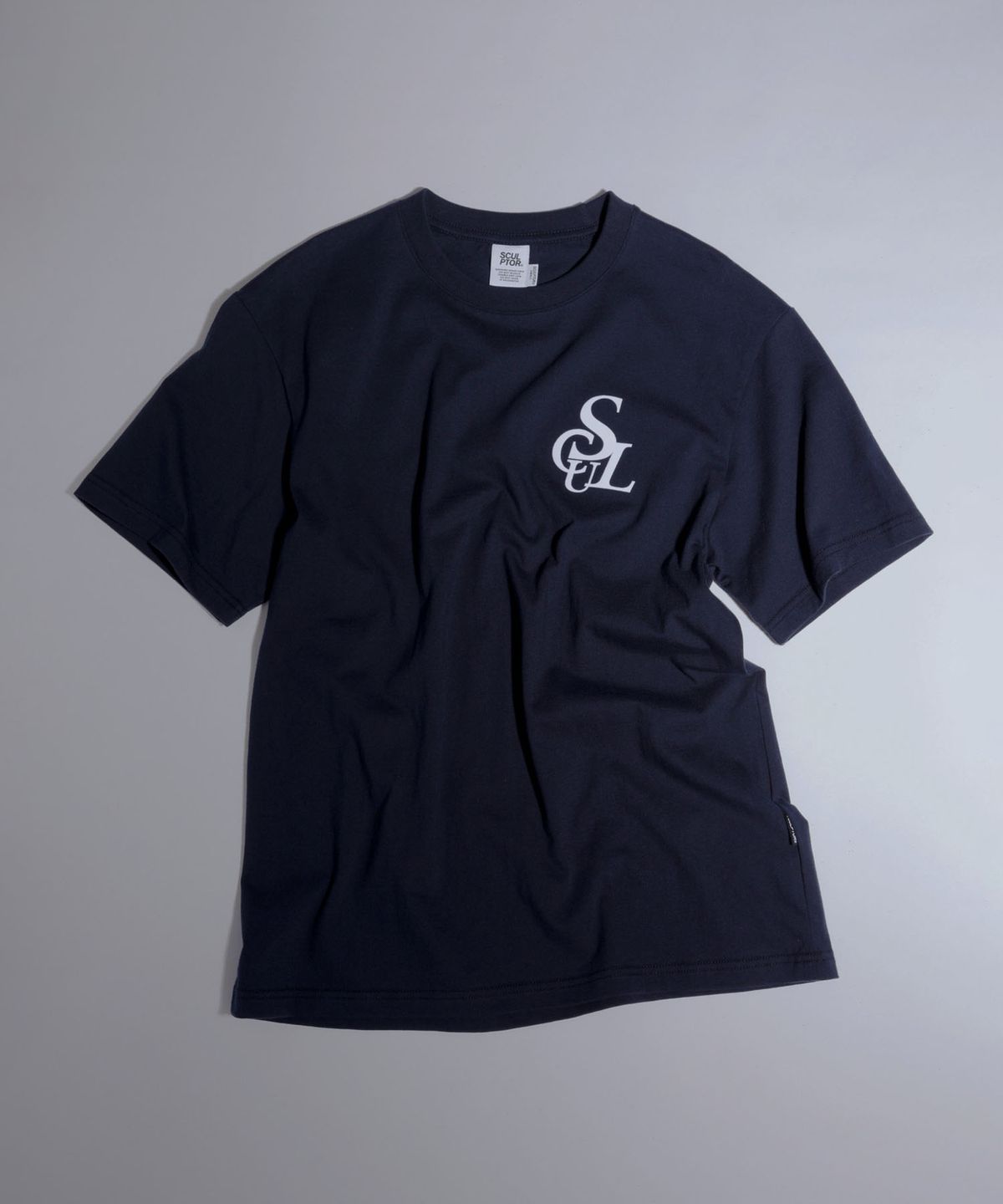 스컬프터(SCULPTOR) Flocking Symbol Logo Tee Navy
