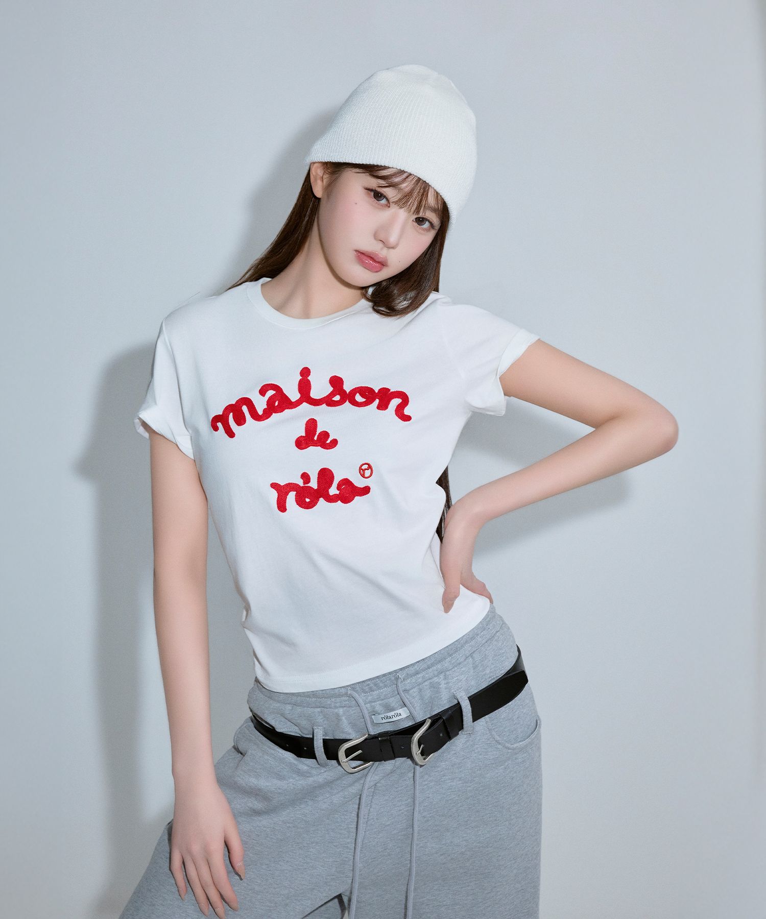 rolarola トップス MUSINSA公式 | ROLAROLA MAISON DE ROLA EMBROIDERY T-SHIRT WHITE