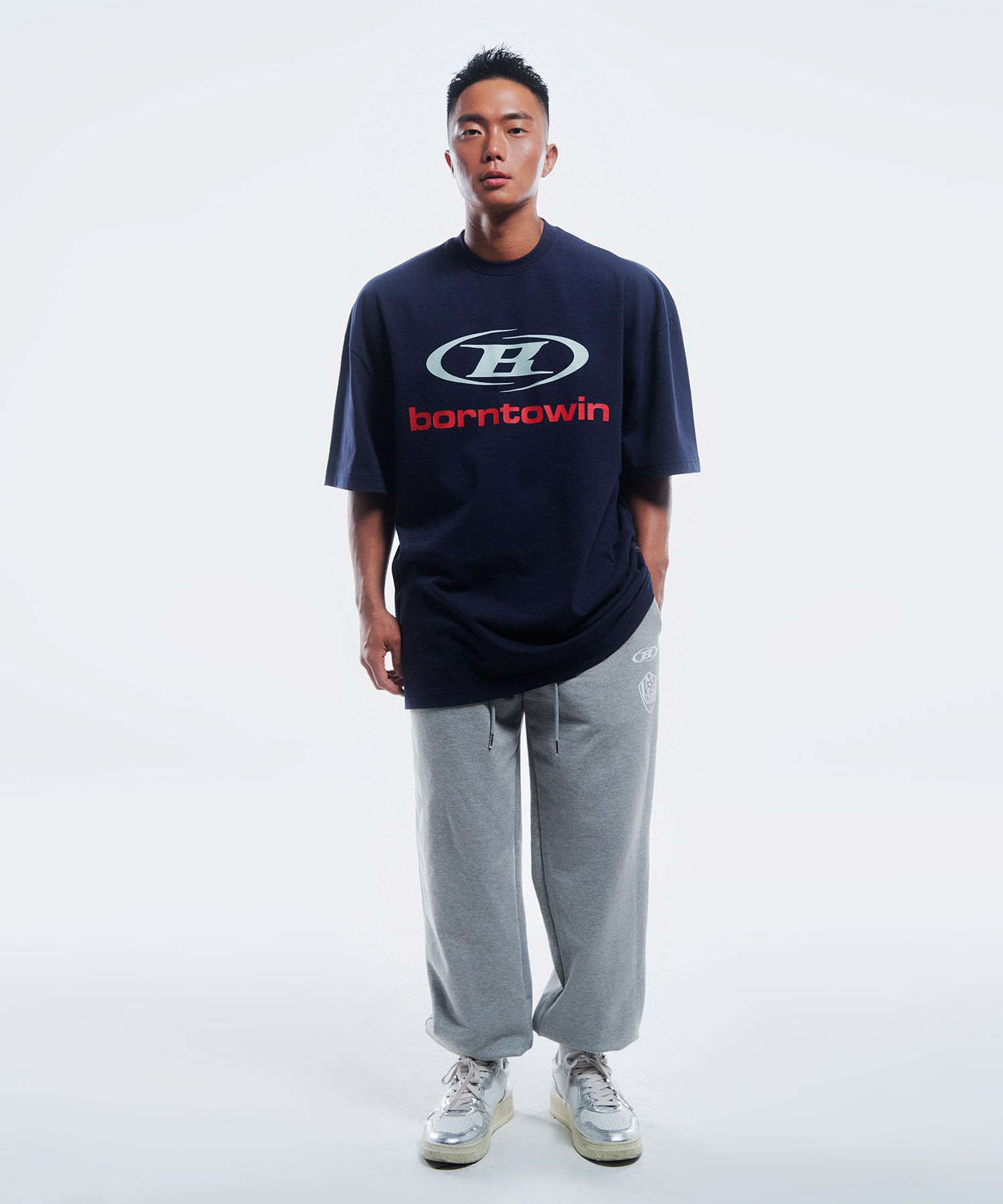★2024SS新作★BORN TO WIN★SYMBOL B LOGO TSHIRTS MUSINSA | BORN TO WIN SYMBOL B LOGO T-SHIRTS [NAVY]