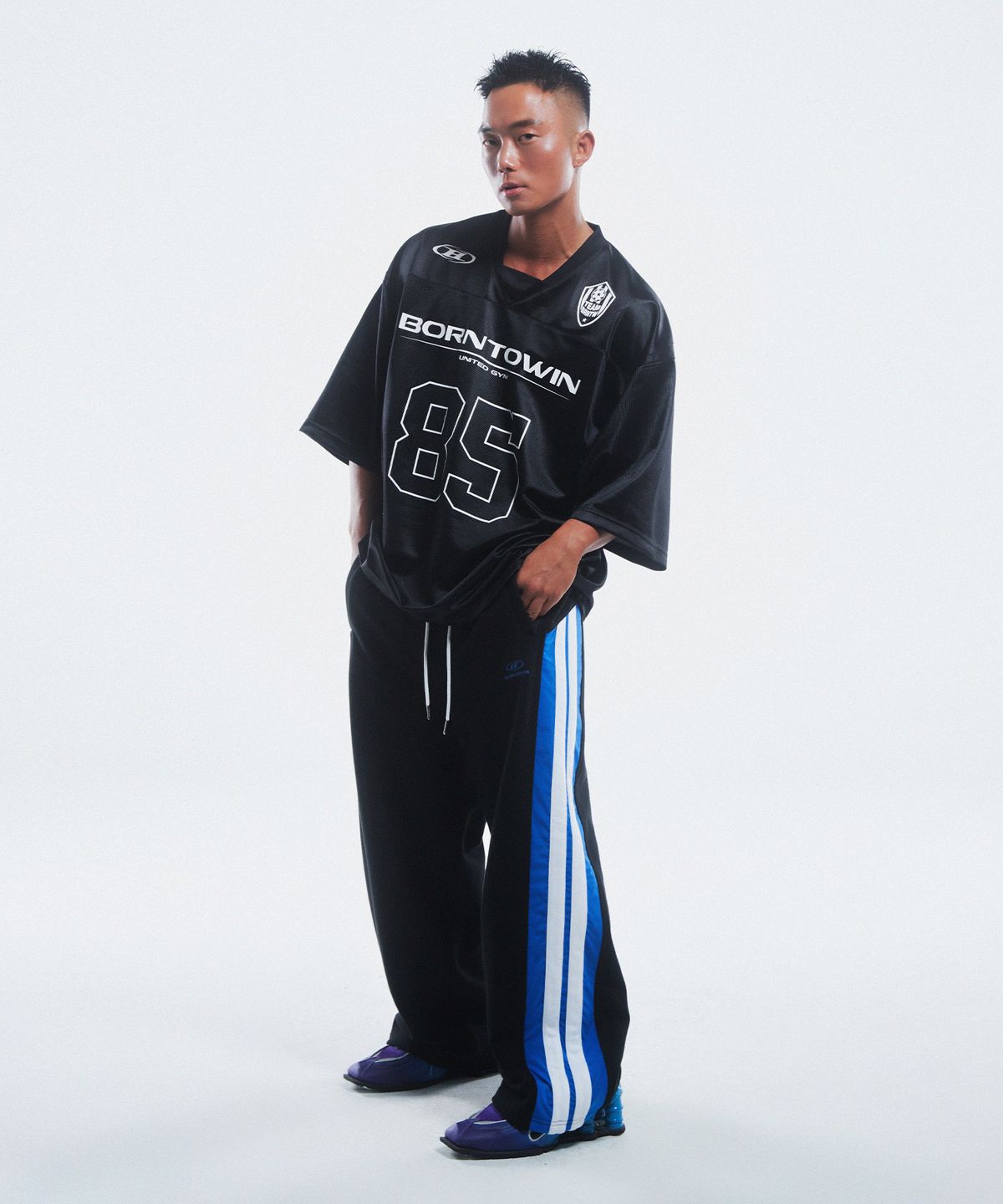 본투윈(BORN TO WIN) 85 RUGBY JERSEY T-SHIRTS [BLACK]