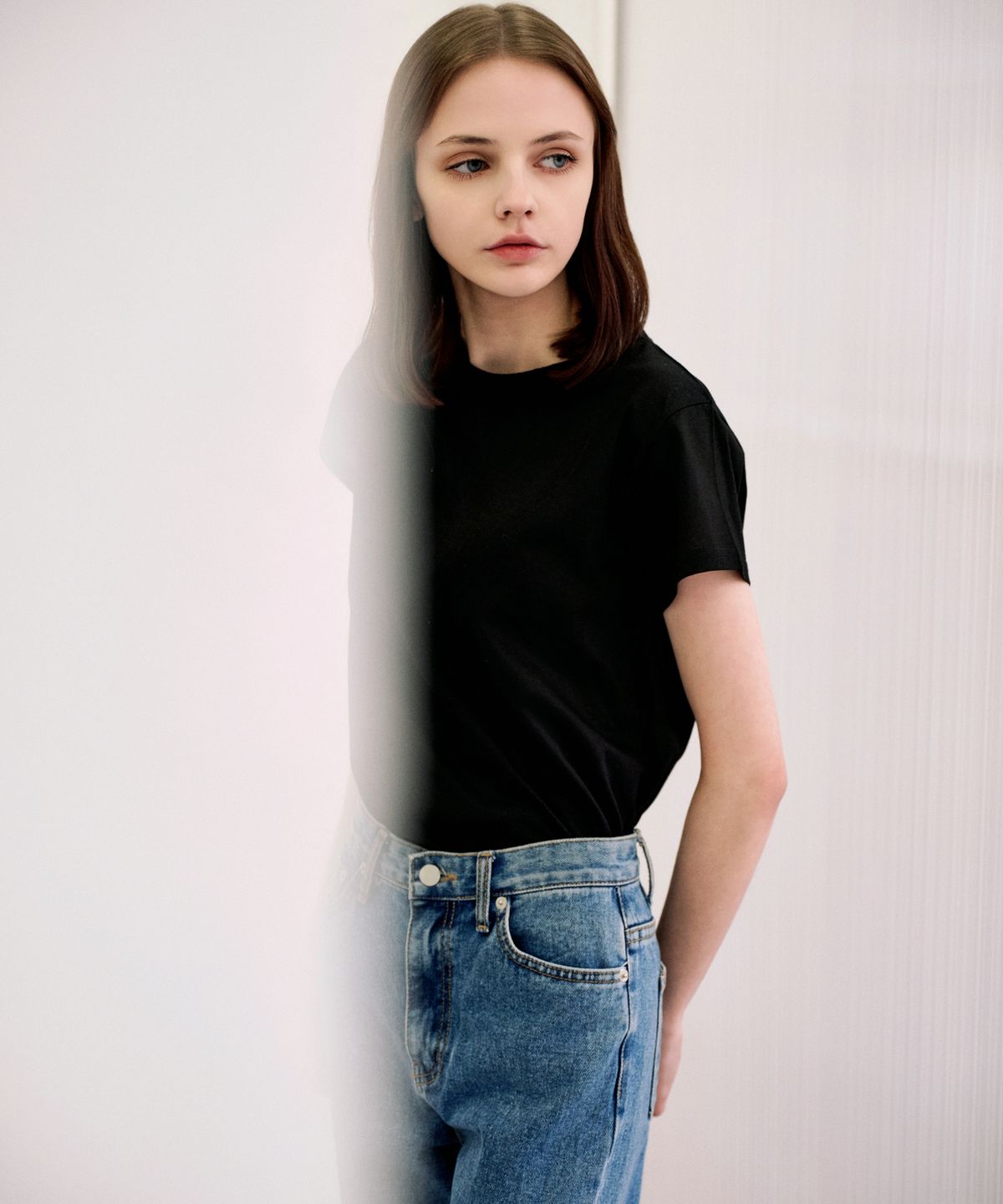 랭5(LANG5) [ILA] SILKET T-SHIRT [일라] 실켓 티셔츠_블랙