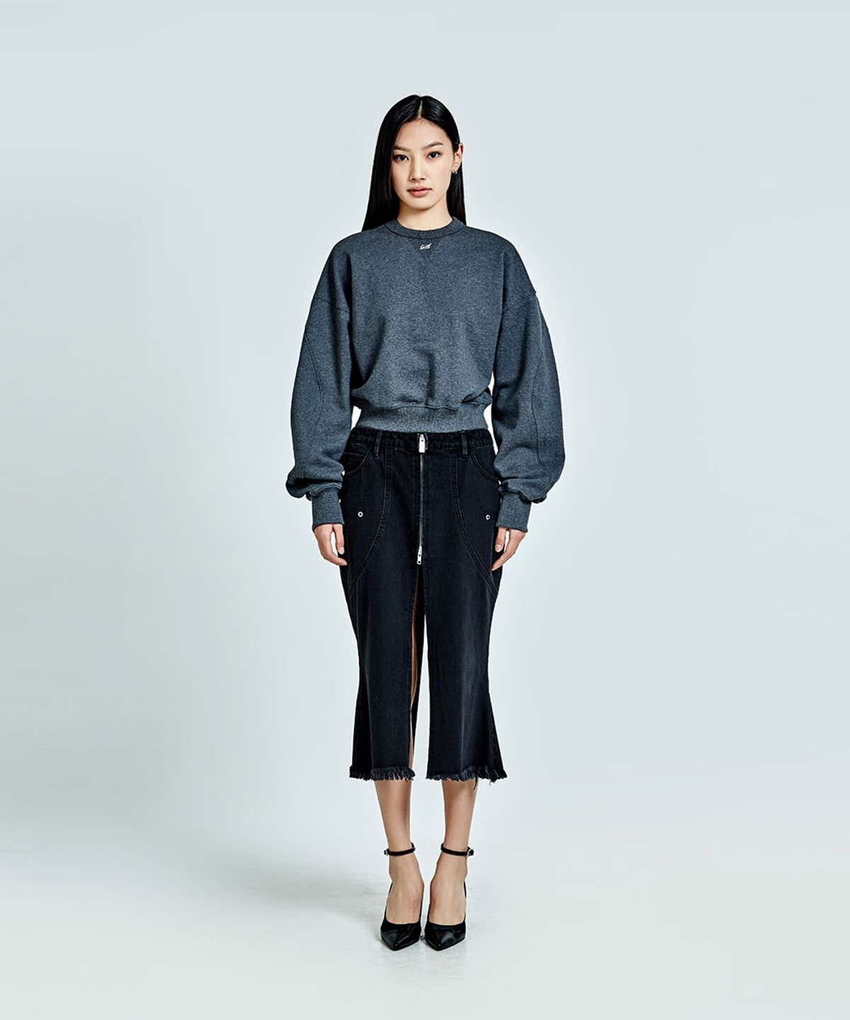 51퍼센트 포 우먼(51PERCENT FOR WOMAN) Tunnel Lining Mid Skirt - Black(woman)