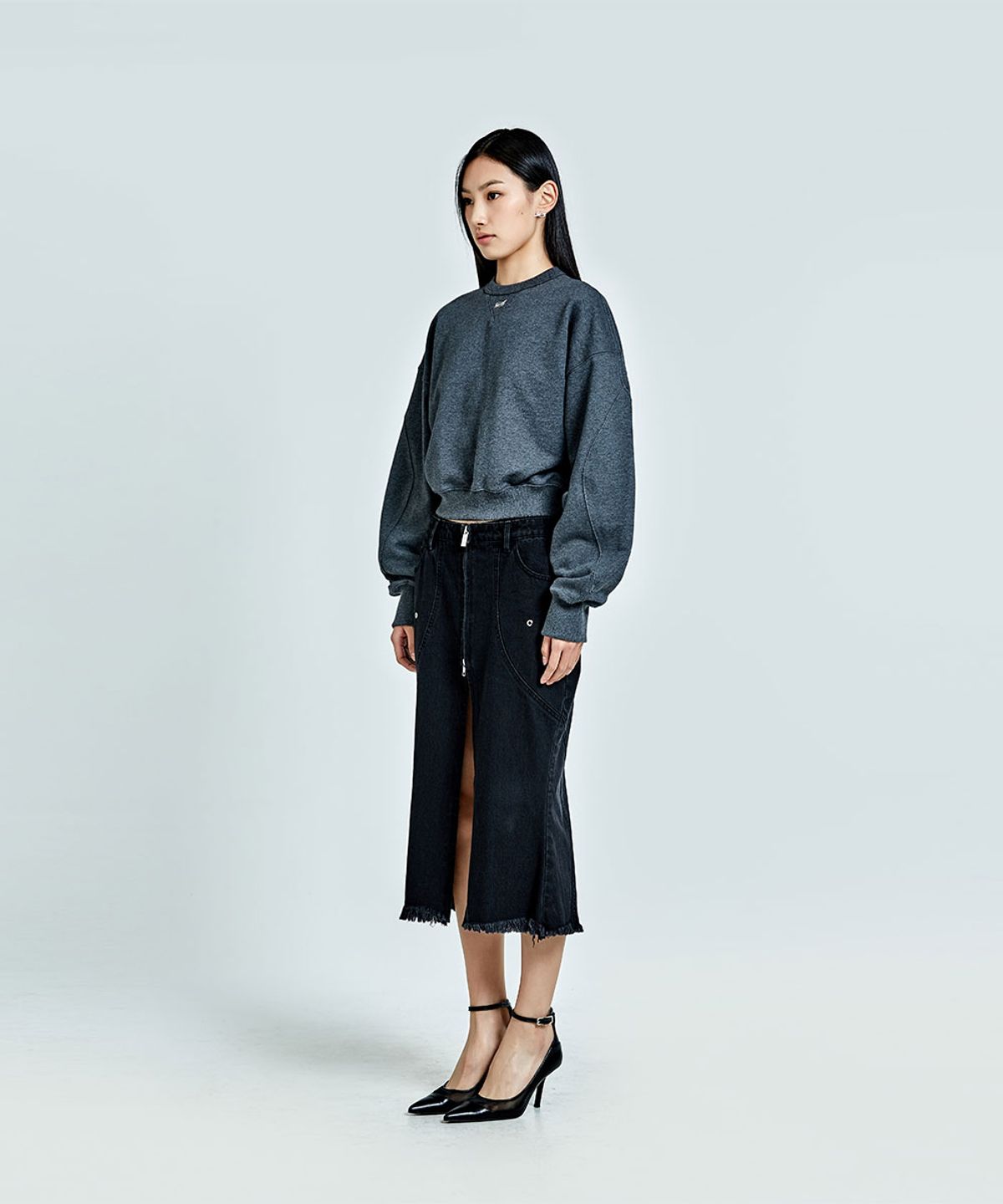 51퍼센트 포 우먼(51PERCENT FOR WOMAN) Tunnel Lining Mid Skirt - Black(woman)