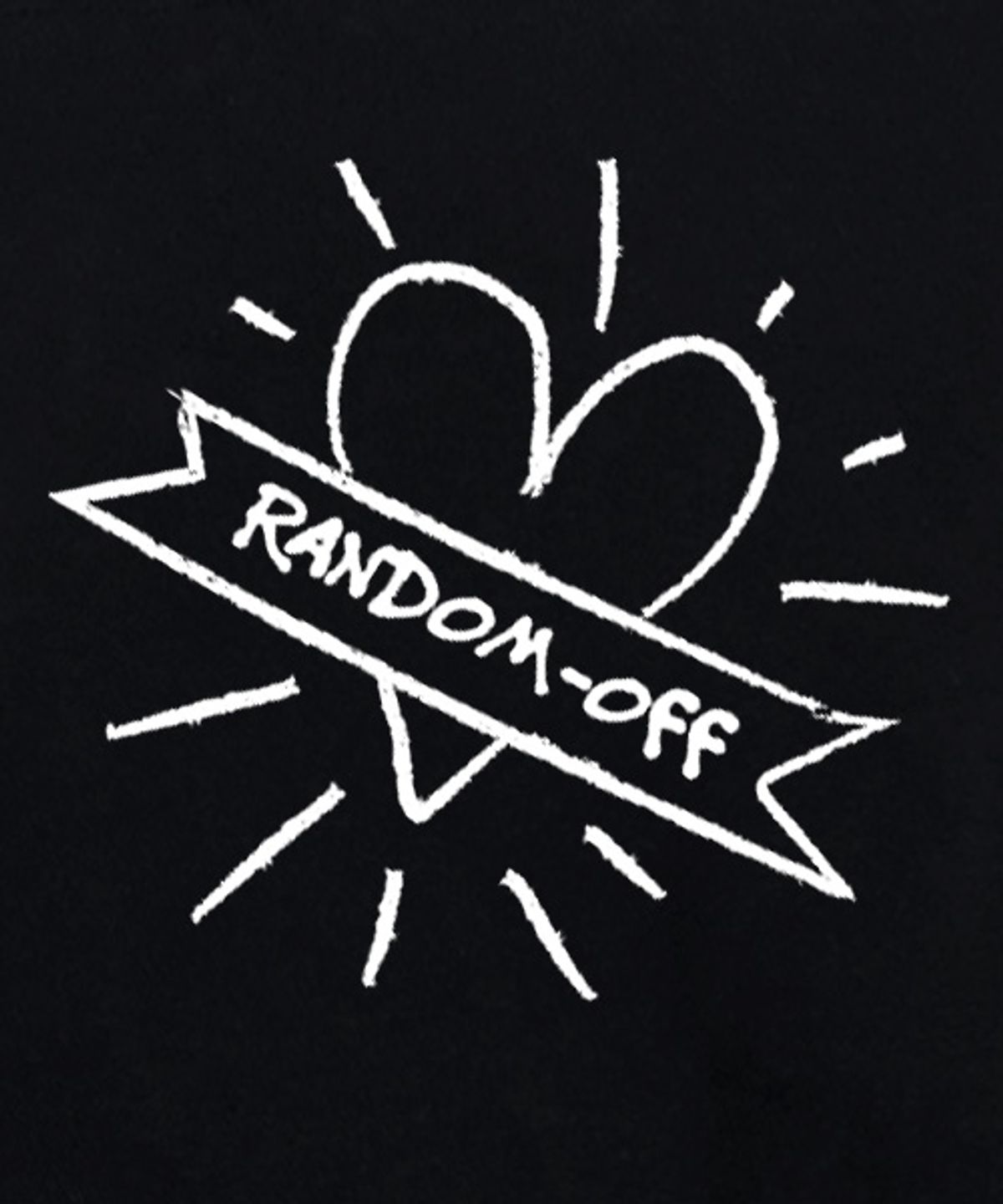 랜덤오프(RANDOMOFF) HEART BEAM 와이드 트레이닝팬츠 [블랙]