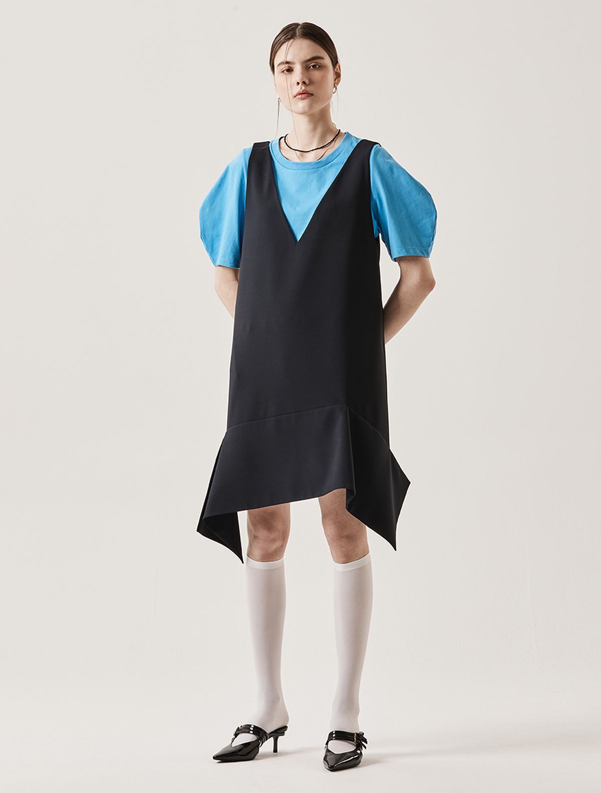 르이엘(LE YIEL) V-Neck Vest Dress_Navy 브이넥 베스트 드레스_네이비
