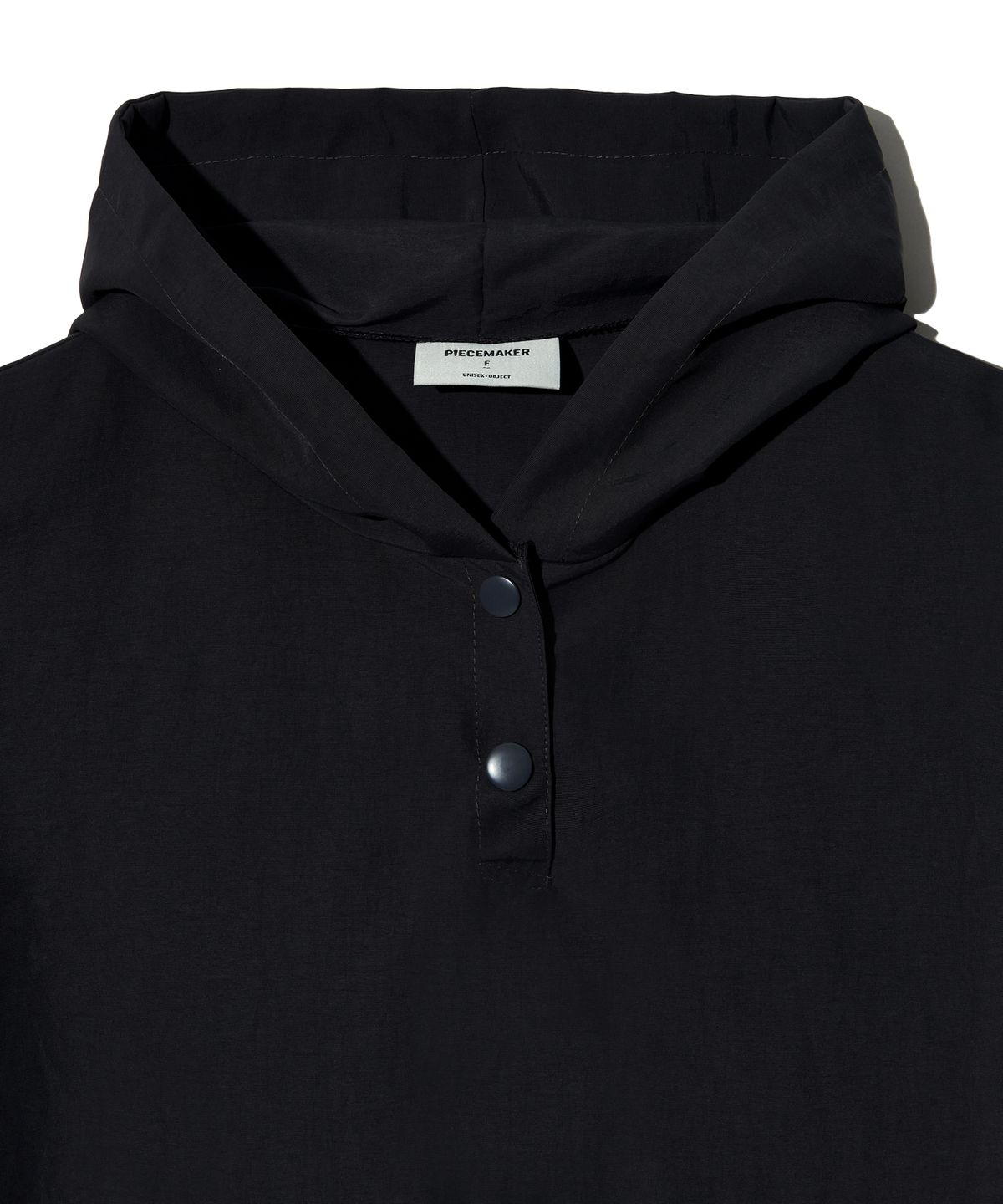 피스메이커(PIECE MAKER) NYLON PUFF SLEEVE HOODIE (BLACK)