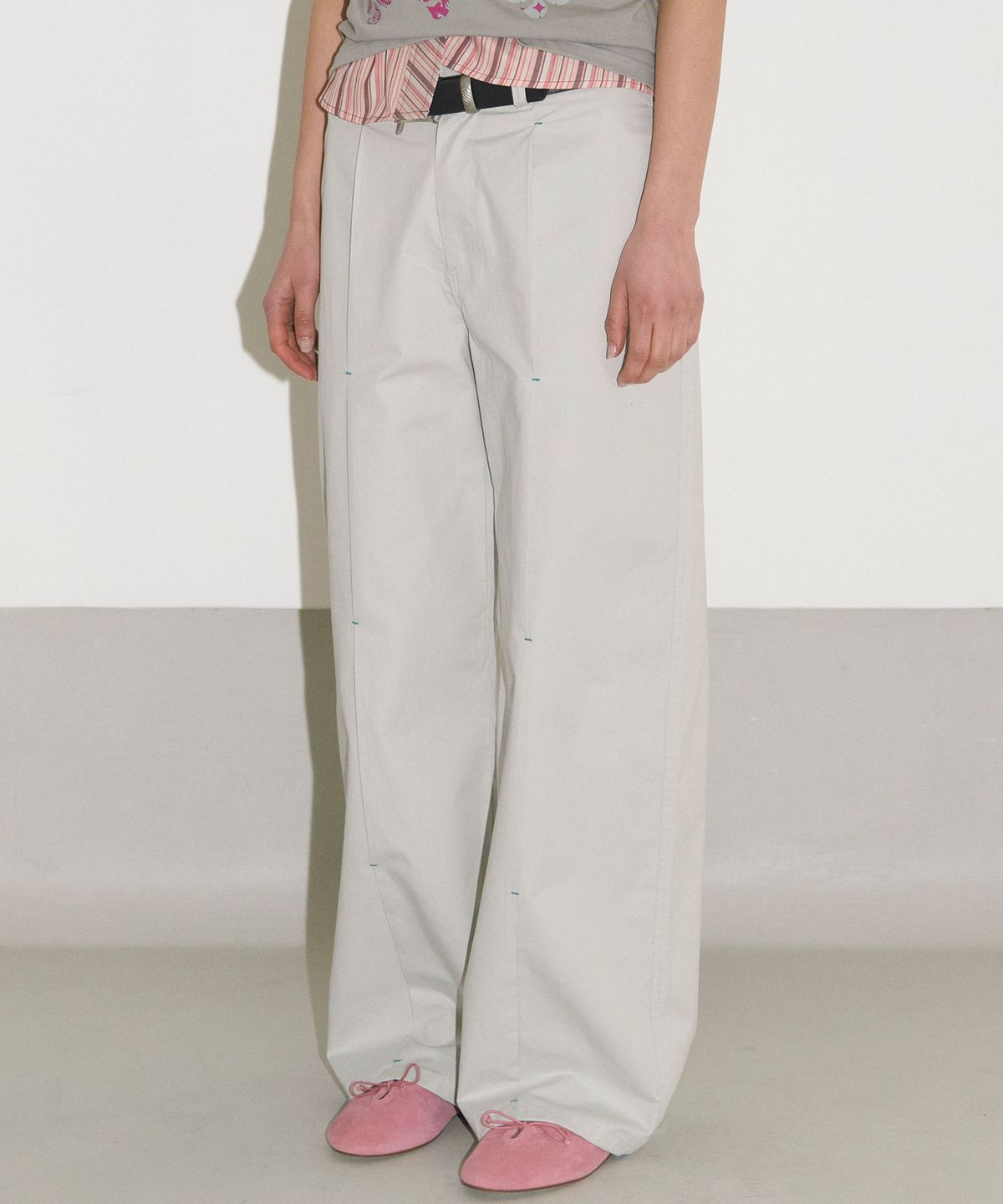헤레틱(HERETIC) HERETIC PINTUCK COTTON PANTS / light grey