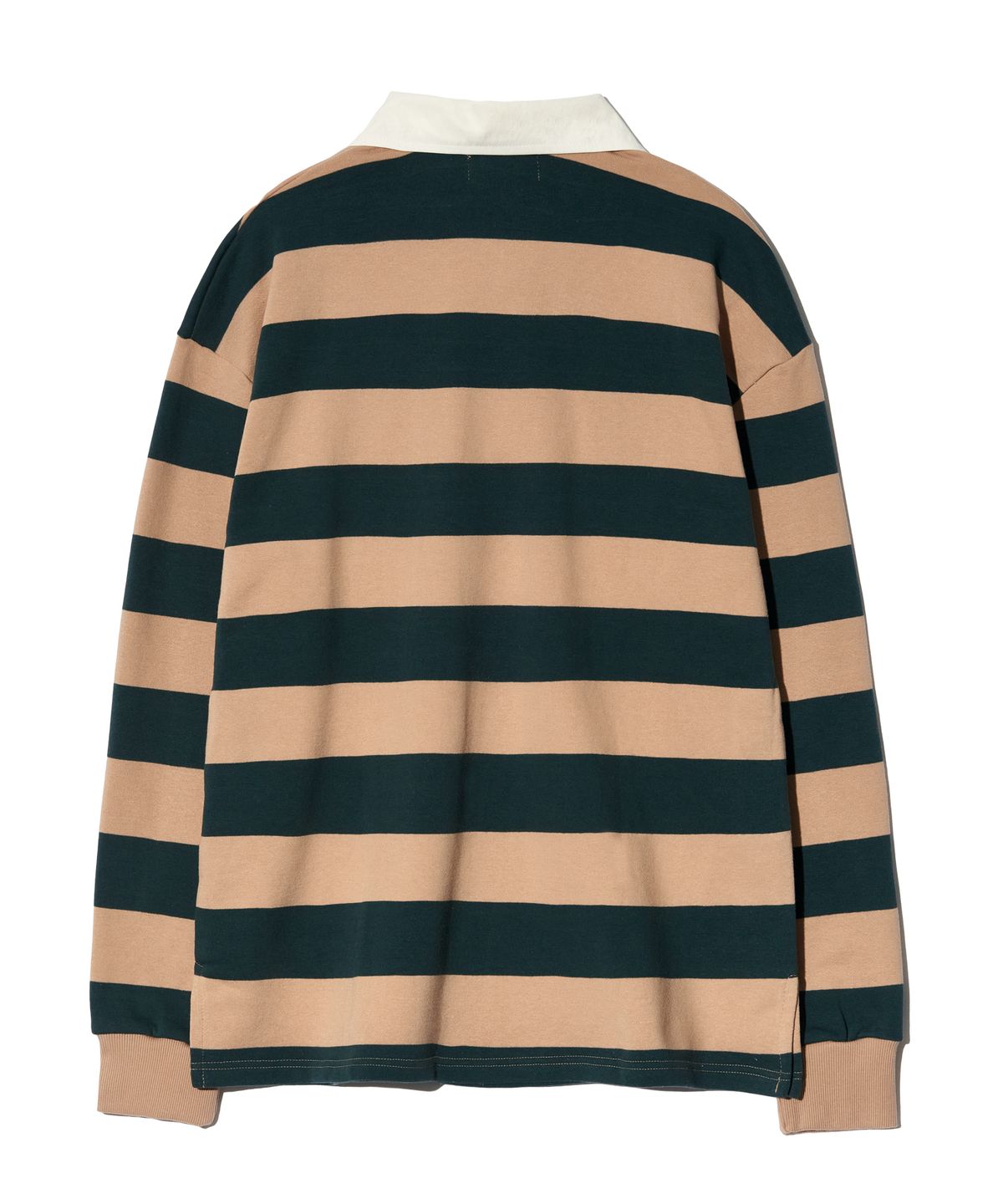 피스메이커(PIECE MAKER) LACE UP STRIPE RUGBY TEE (BEIGE)