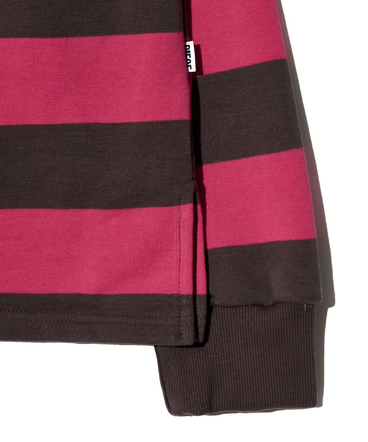 피스메이커(PIECE MAKER) LACE UP STRIPE RUGBY TEE (PINK)