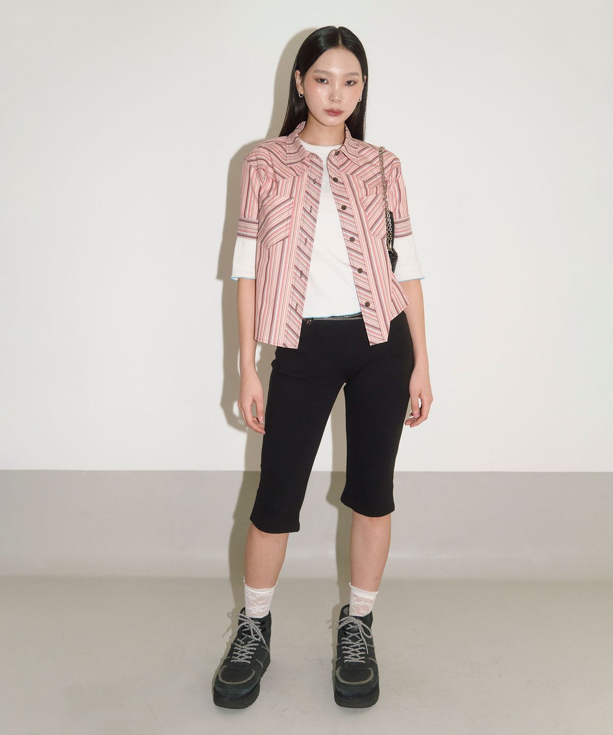 헤레틱(HERETIC) WESTERN STRIPE SHORT SLEEVE SHIRT / pink