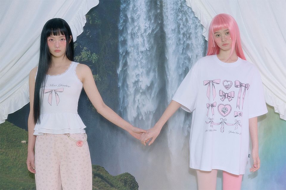 MUSINSA | YOUHEE RIBBON GRAPHIC T-SHIRTS WHITE