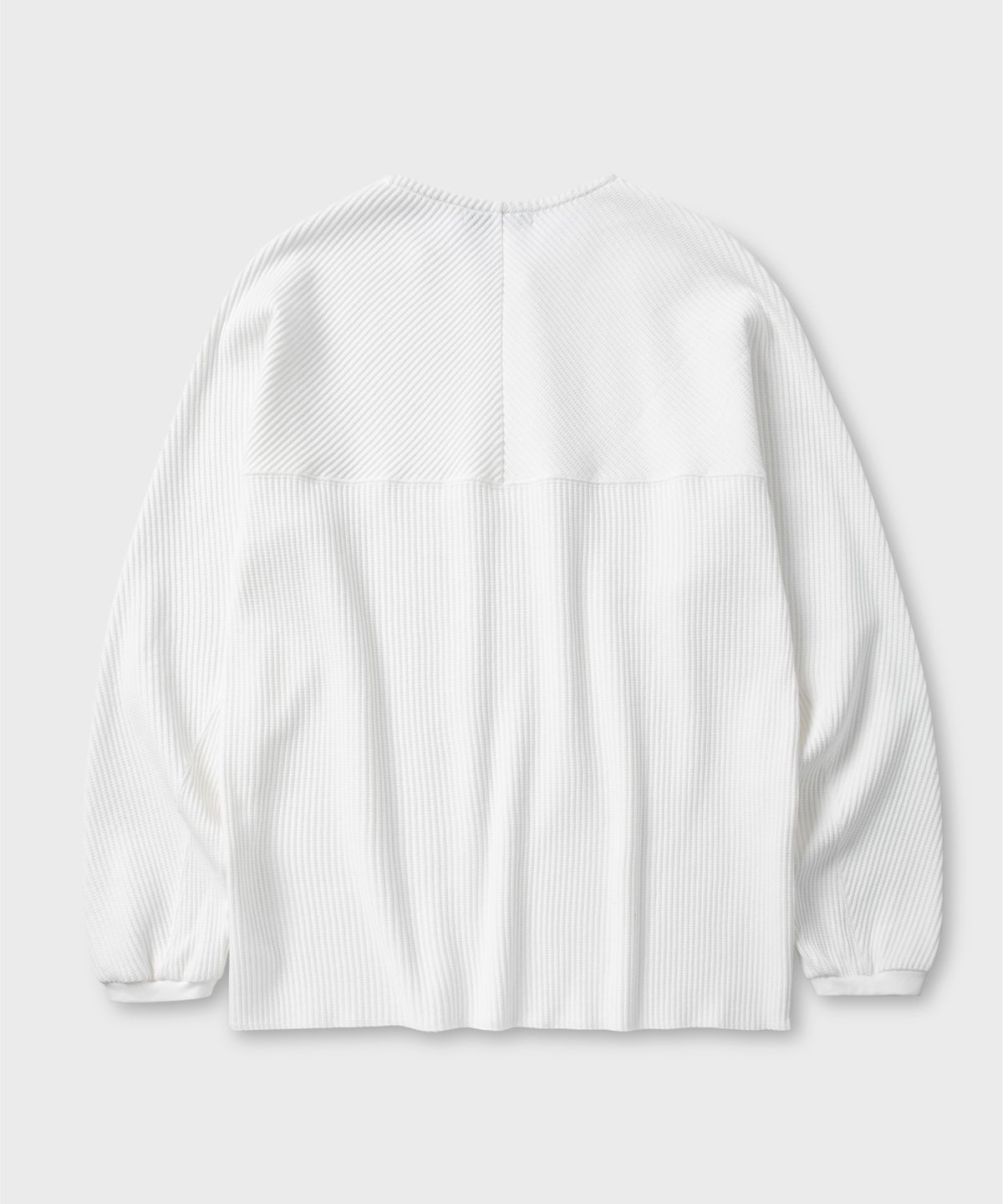 넌블랭크(NONBLANK) 와플 보트넥 티셔츠_WHITE