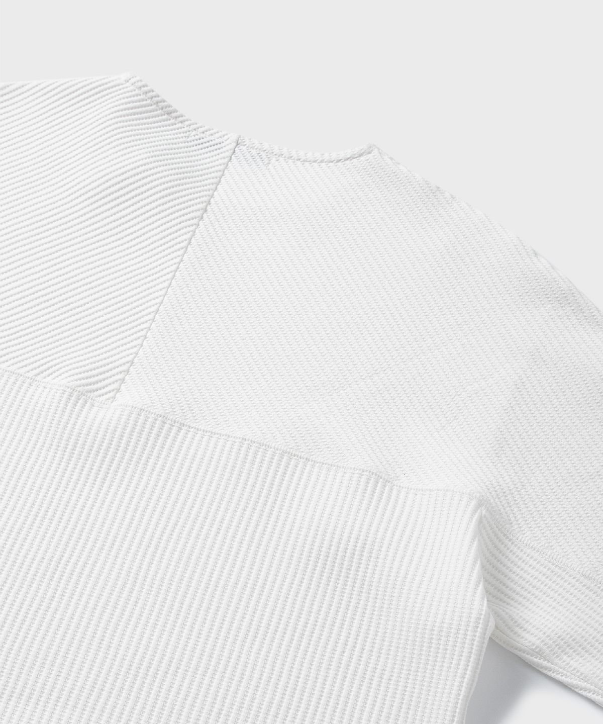 넌블랭크(NONBLANK) 와플 보트넥 티셔츠_WHITE