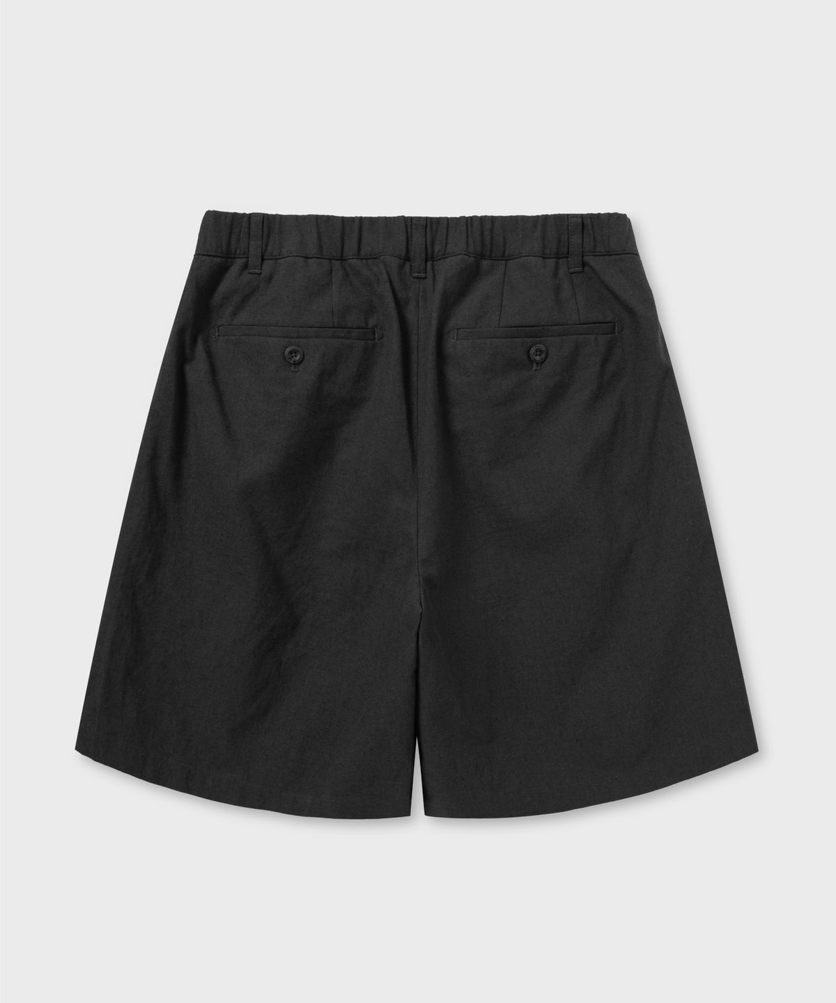 넌블랭크(NONBLANK) 와이드 핏 린넨 하프 팬츠_DARK GREY