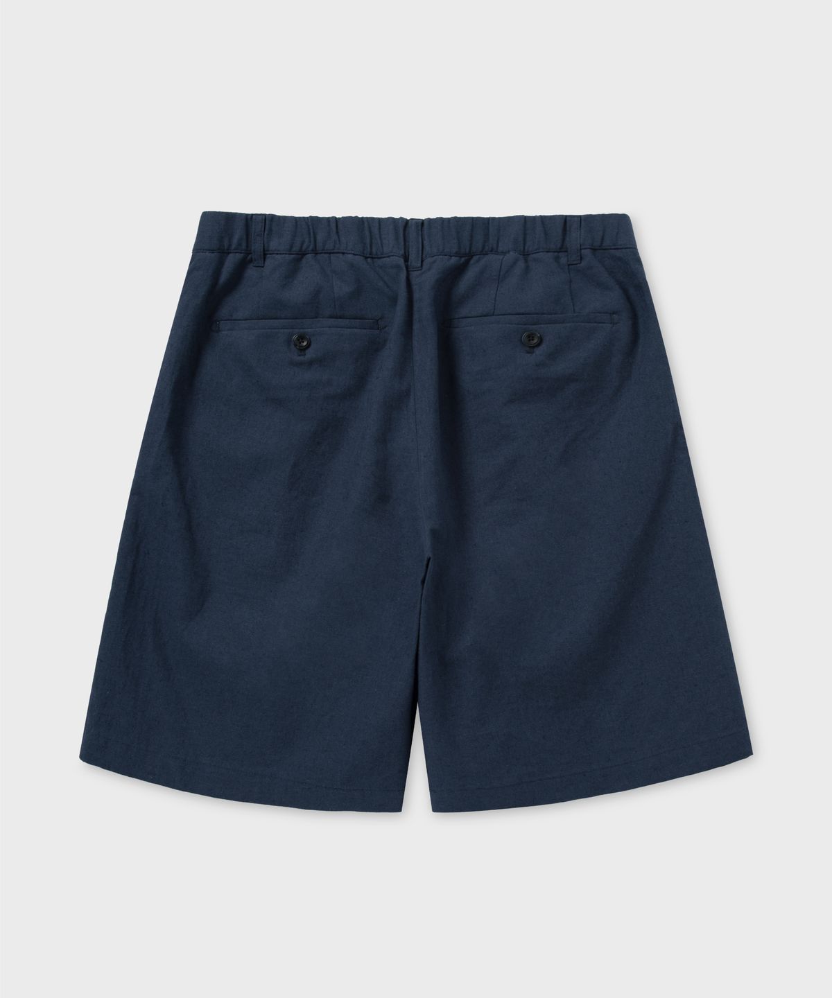 넌블랭크(NONBLANK) 와이드 핏 린넨 하프 팬츠_BLUE NAVY