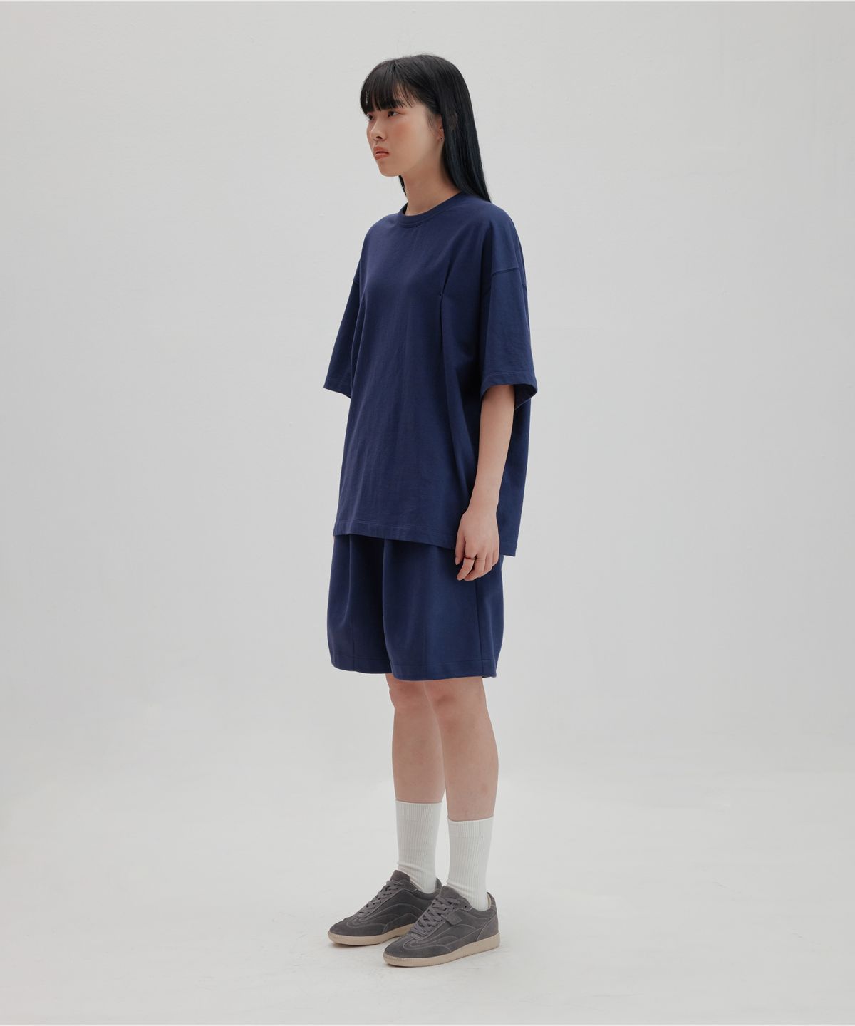 넌블랭크(NONBLANK) 벌룬 하프 팬츠_NAVY