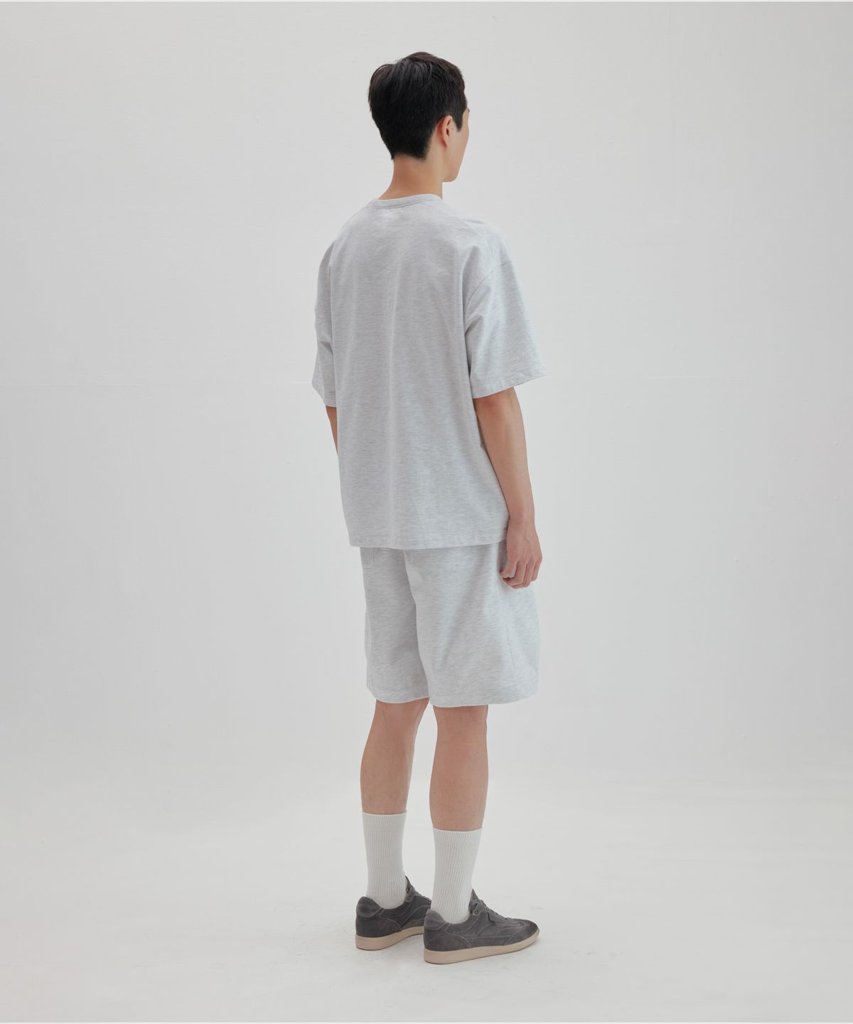 넌블랭크(NONBLANK) 벌룬 하프 팬츠_WHITE GREY