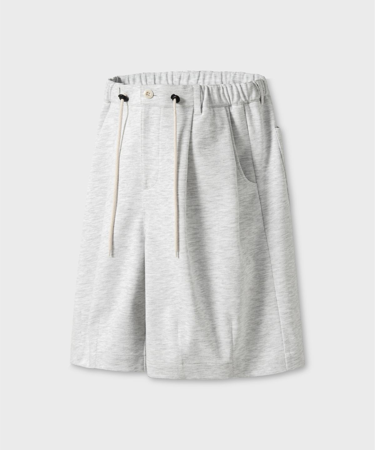 넌블랭크(NONBLANK) 플리츠 하프 셋업 세트_WHITE GREY