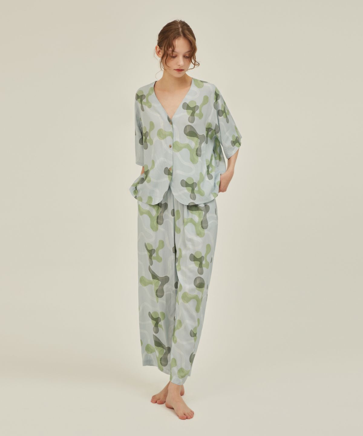 아템포(ATEMPO) COZY ROUND PAJAMA SET_arc blue