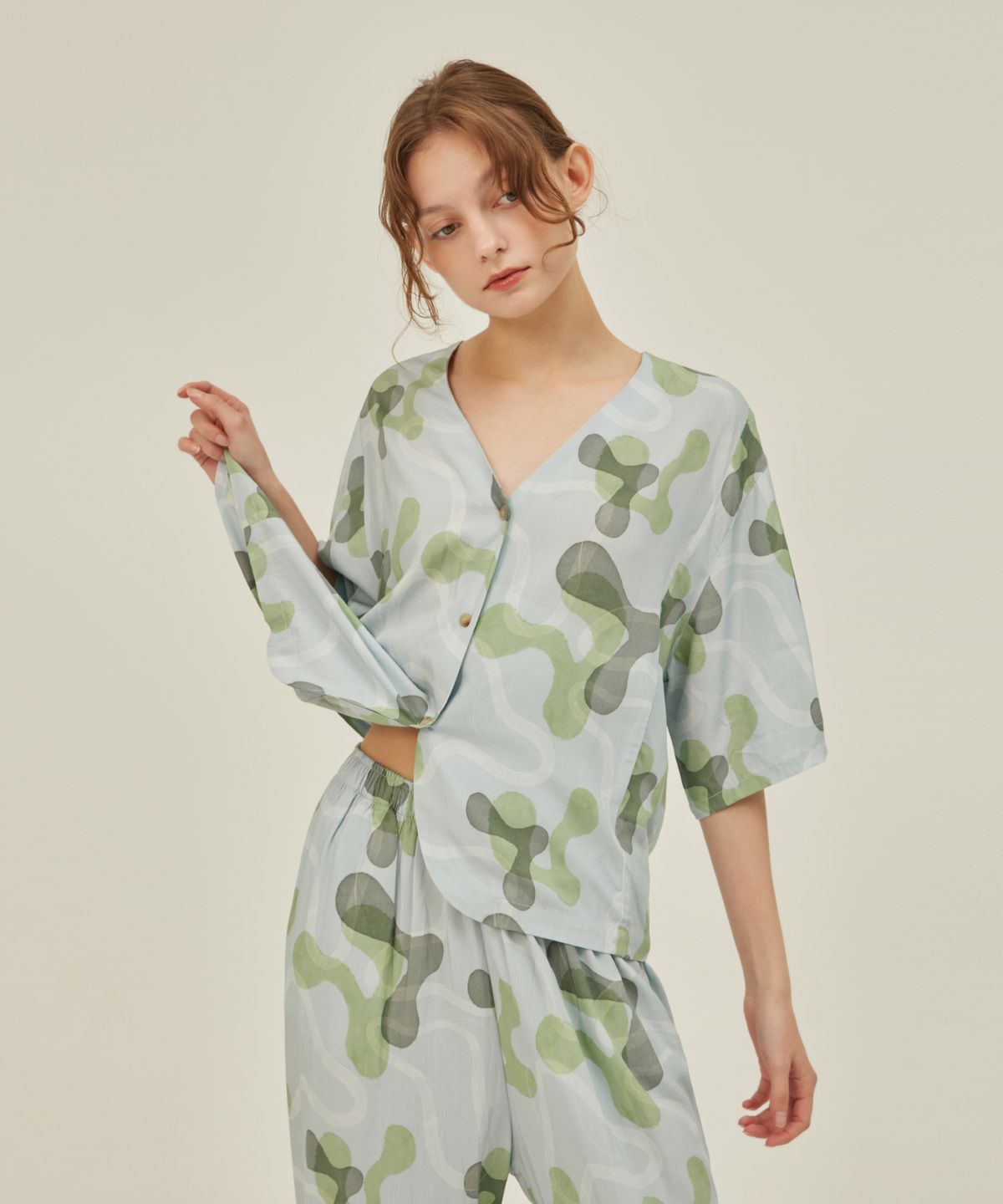 아템포(ATEMPO) COZY ROUND PAJAMA SET_arc blue