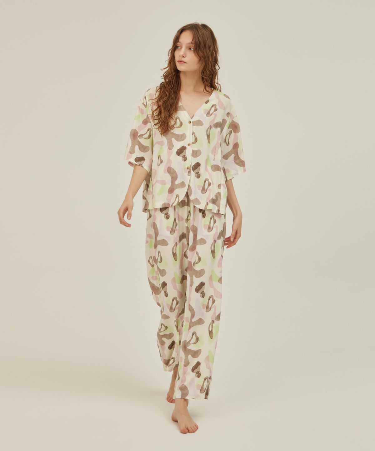 아템포(ATEMPO) COZY ROUND PAJAMA SET_arc beige