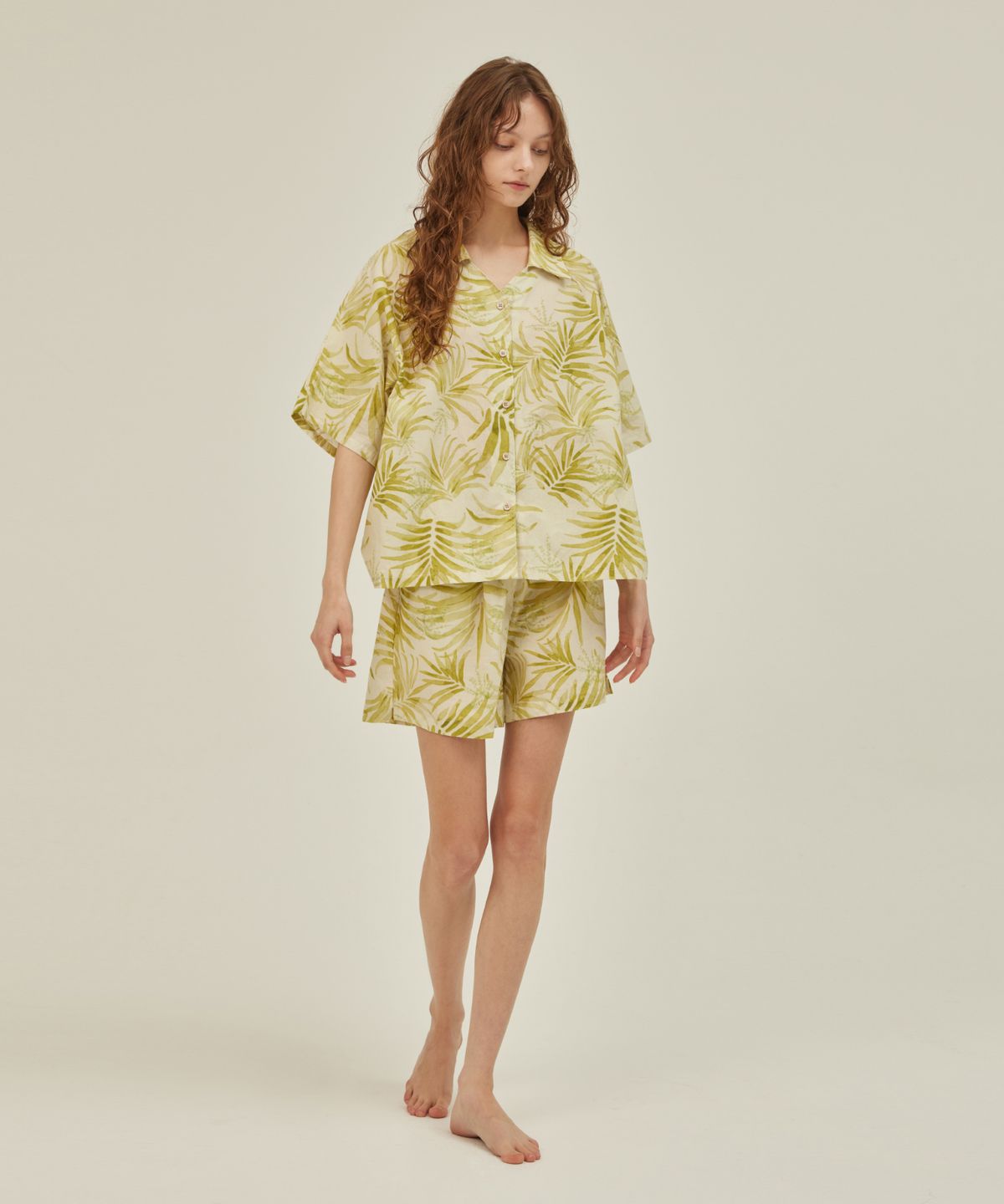 아템포(ATEMPO) BALI V-NECK PAJAMA SET_lime green