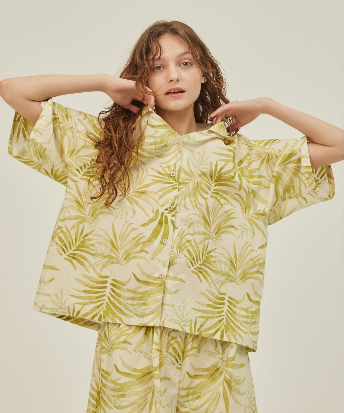 아템포(ATEMPO) BALI V-NECK PAJAMA SET_lime green