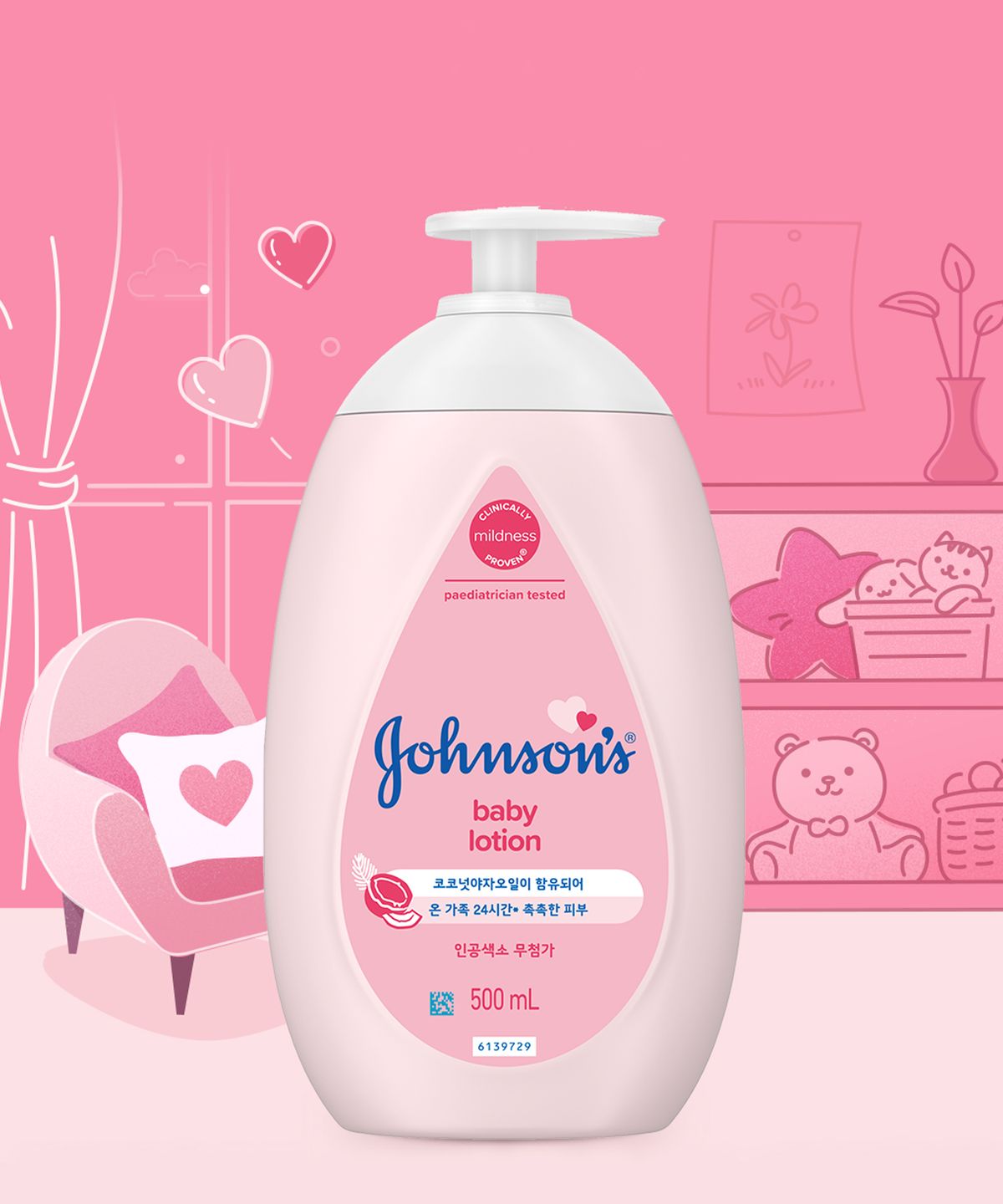 존슨즈(JOHNSON'S) 핑크로션500ml x2
