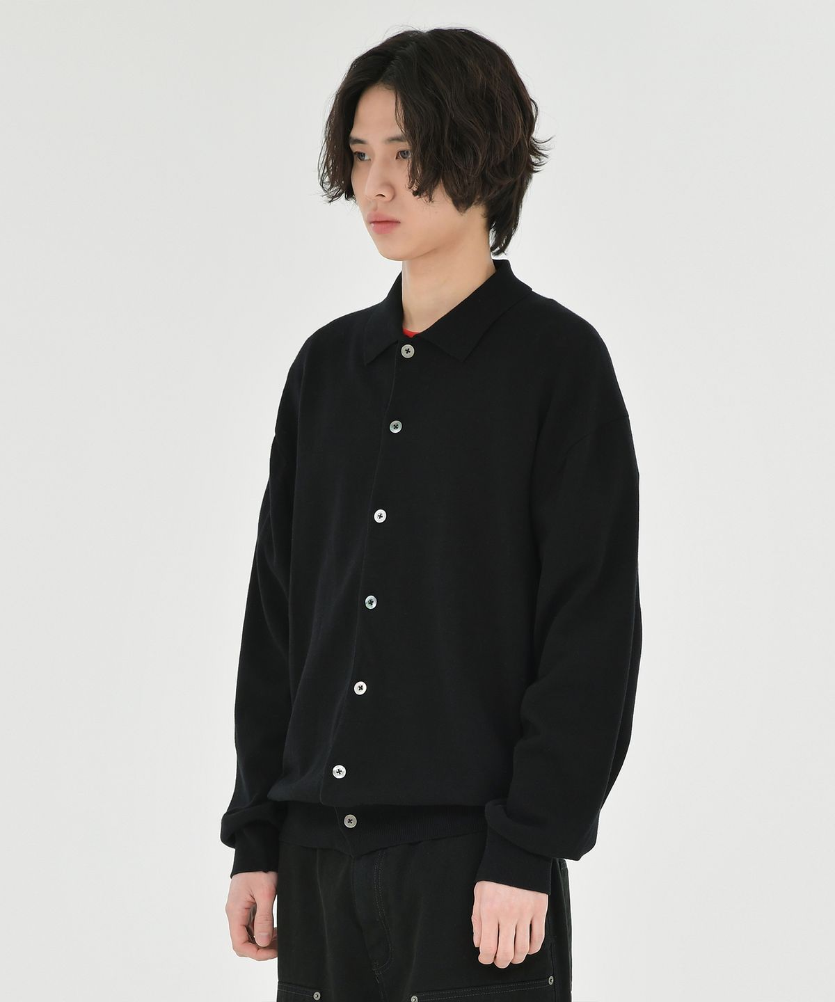 브라운야드(BROWNYARD) 카라 가디건, 블랙