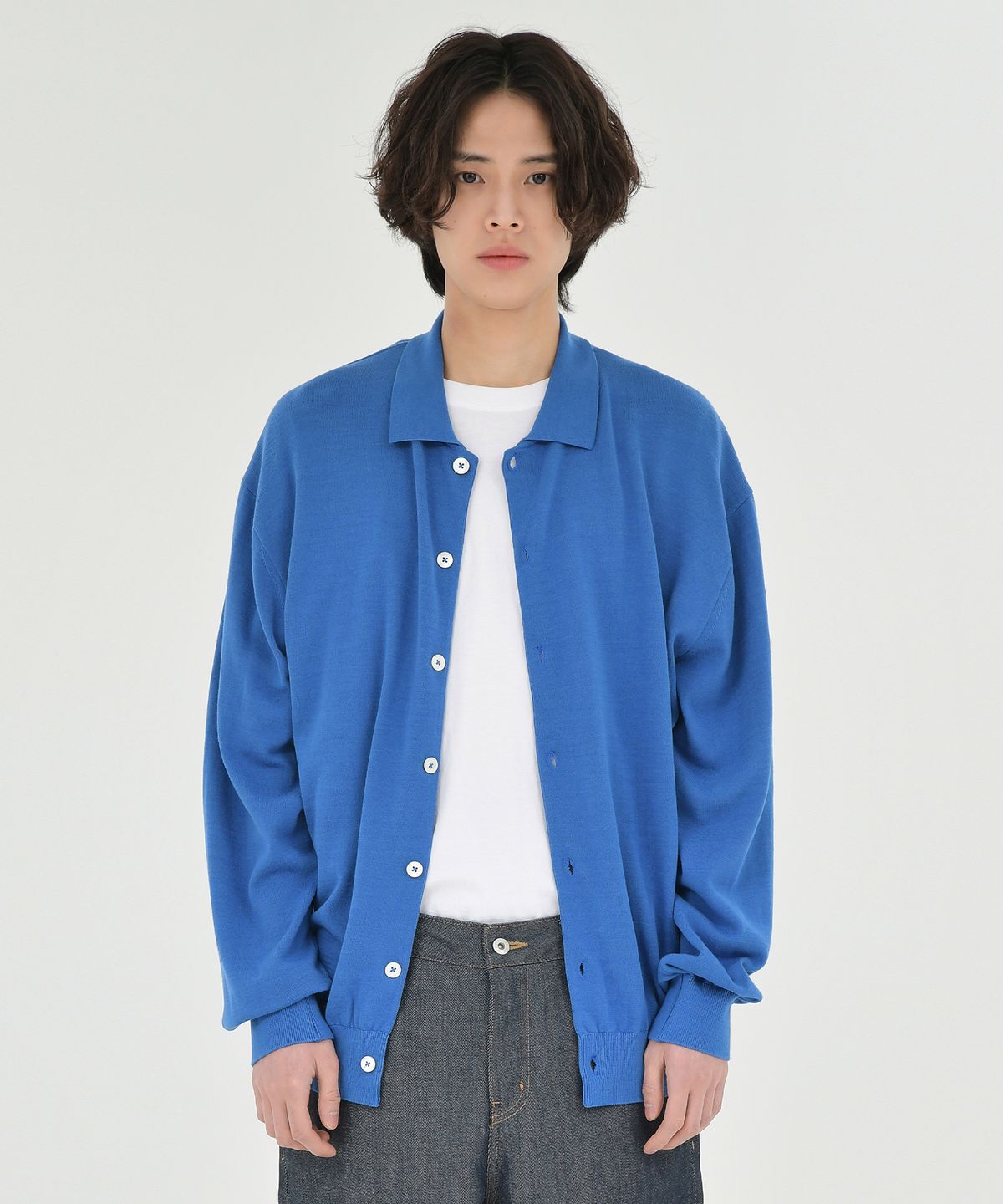 브라운야드(BROWNYARD) 카라 가디건, 블루
