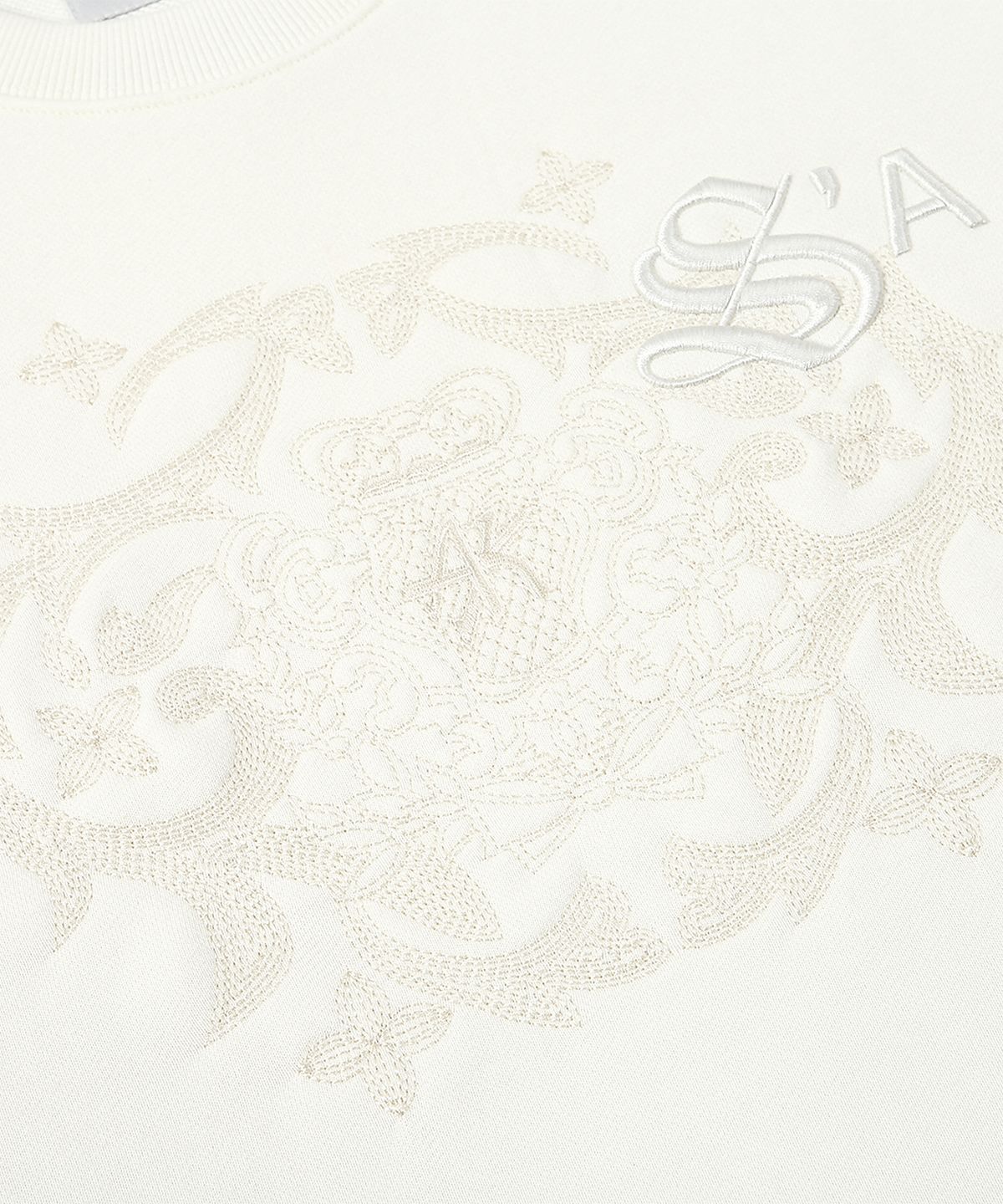 슬로우애시드(SLOW ACID) 앙드레김 X 슬로우애시드 그래픽 자수 스웨트셔츠 [크림]