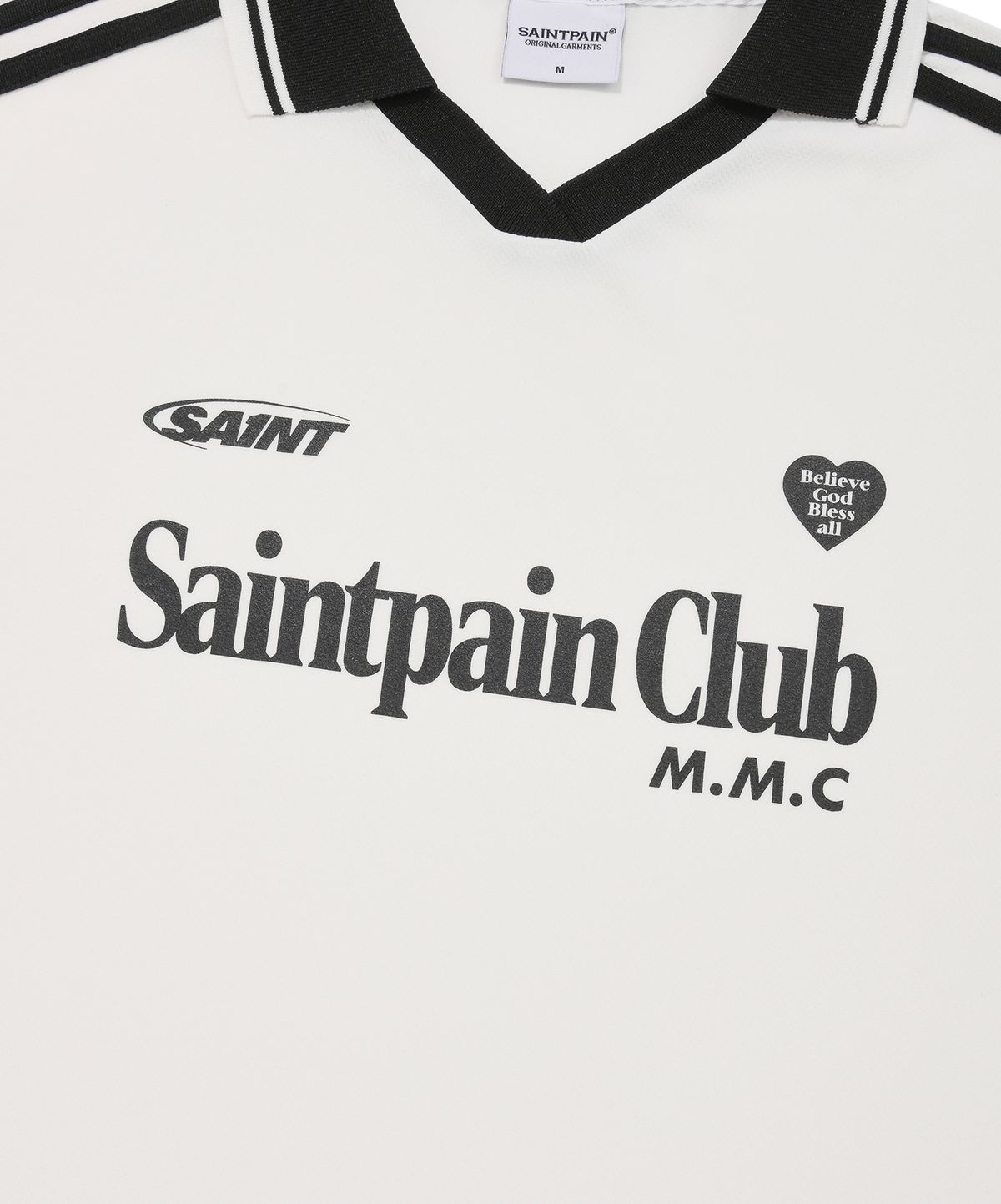 세인트페인(SAINTPAIN) SP 하트 로고 엠블럼 카라 저지-화이트