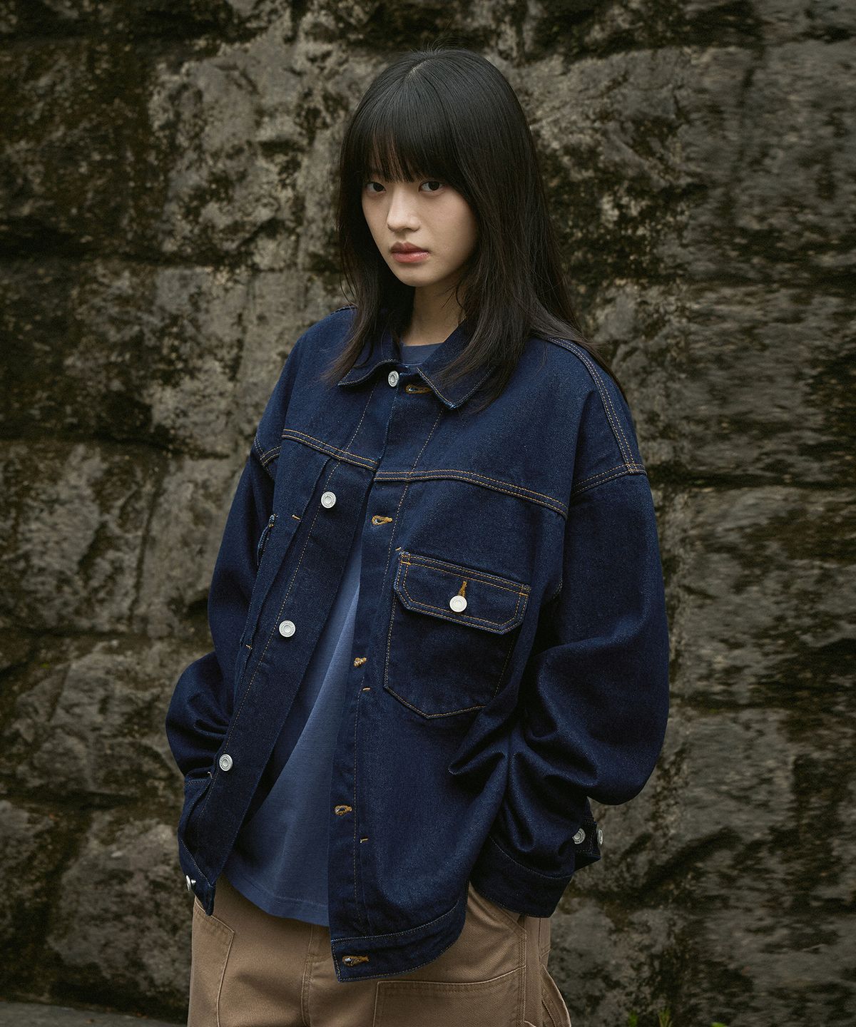 미니멀프로젝트(MINIMALPROJECT) 워시드 오버핏 트러커 데님 자켓 MDJ101 / 4COLOR