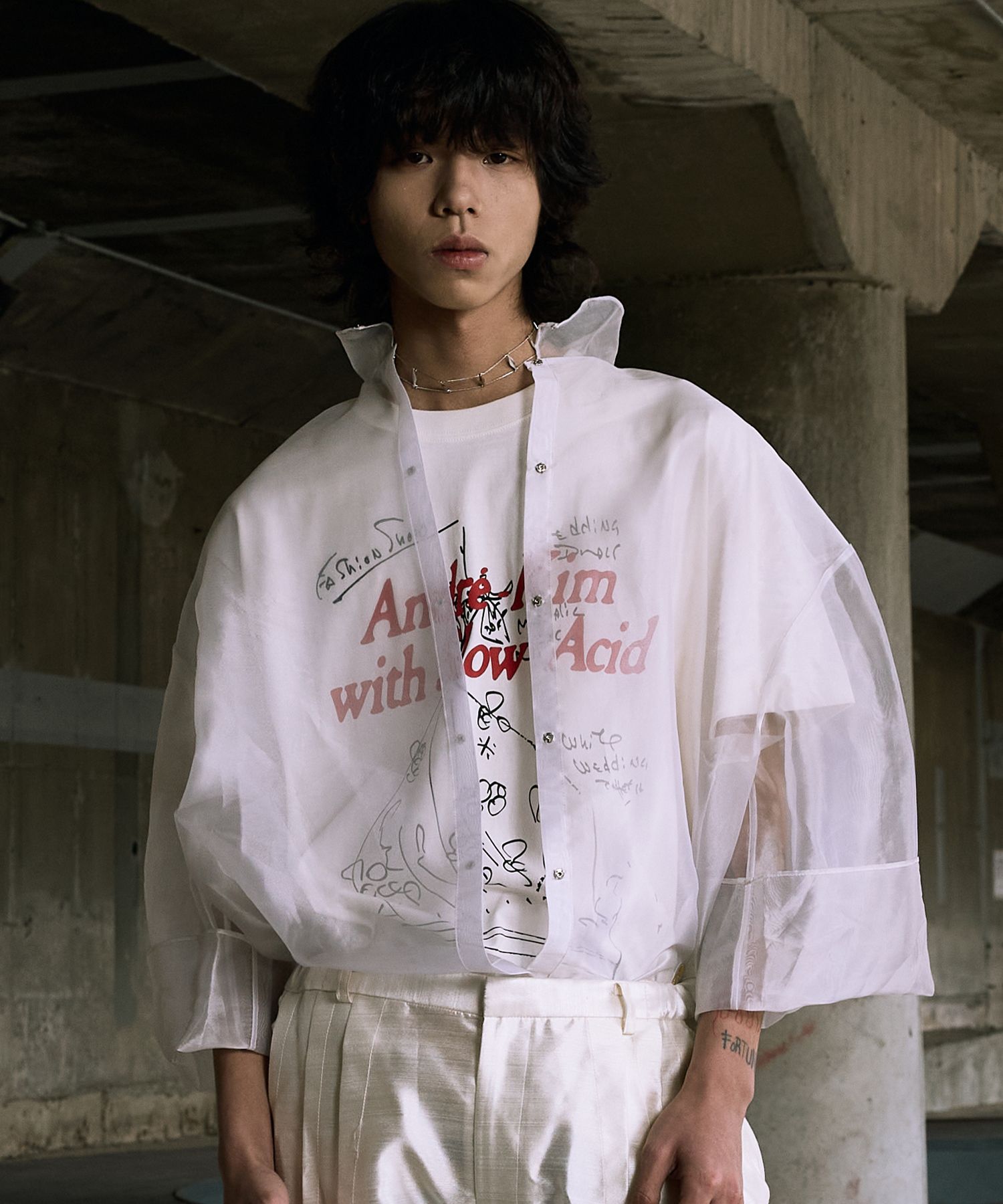 ◆24SS ANDRE KIM X SLOWACID ROUGH SKETCH Tシャツ◆ MUSINSA | SLOWACID Andre Kim X Slow Acid Rough Sketch Short
