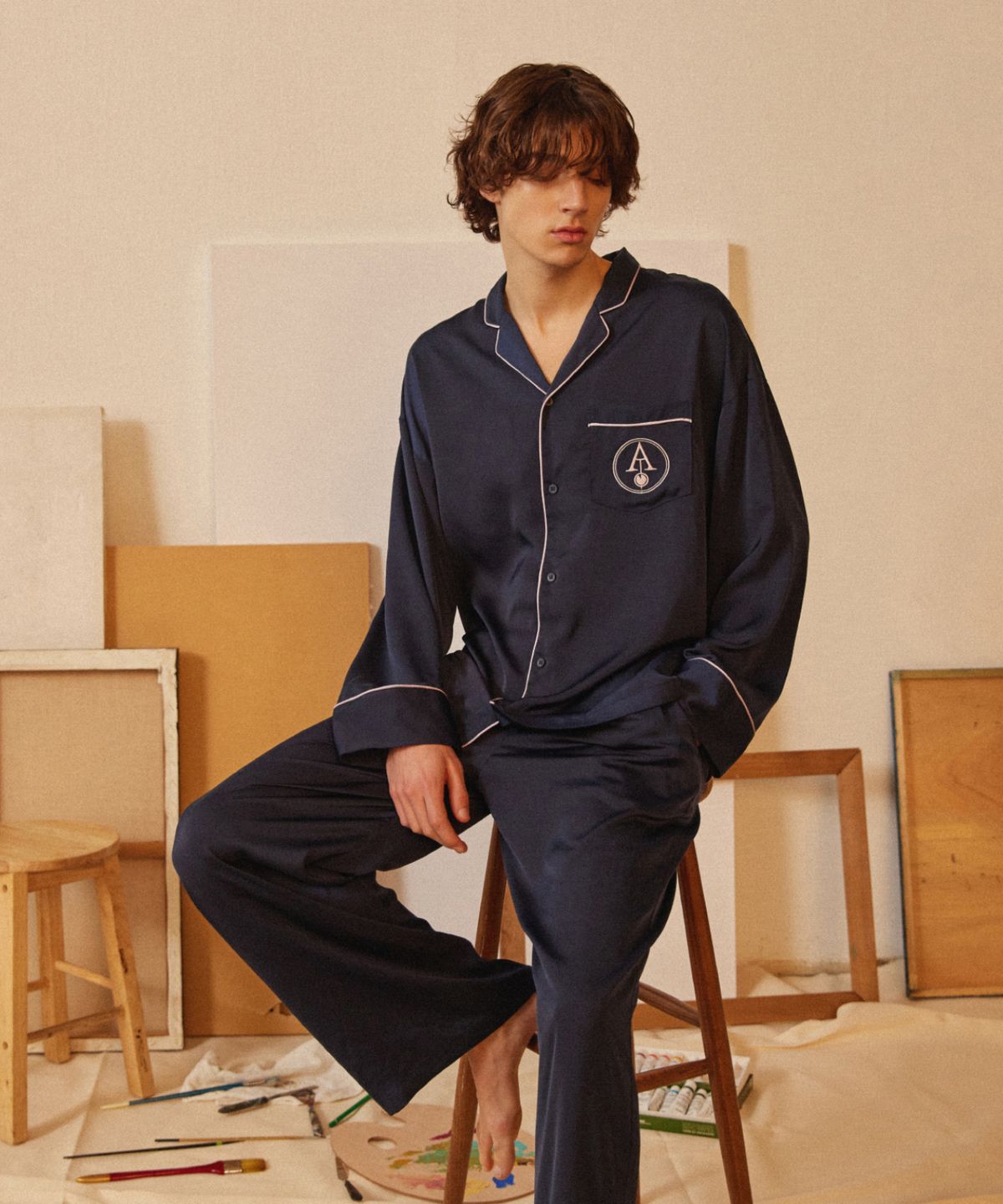 아템포(ATEMPO) CLASSIC PAJAMA SET_royal navy
