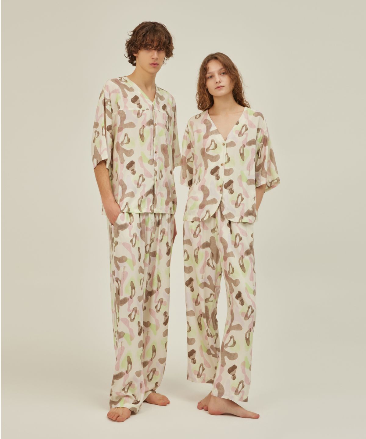 아템포(ATEMPO) COZY PAJAMA COUPLE SET_arc beige
