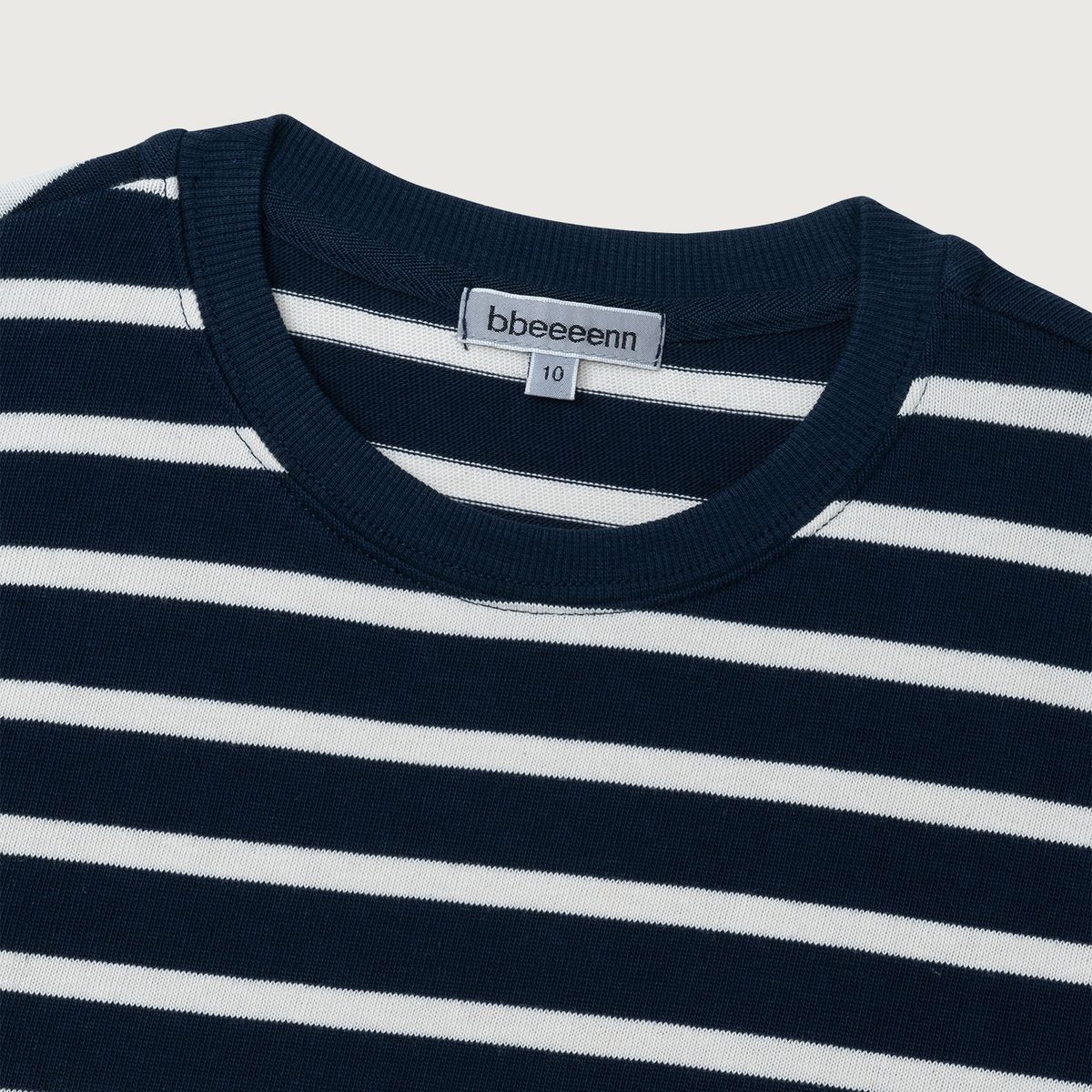 벤(BBEEEENN) 오버핏 스트라이프 티셔츠_네이비