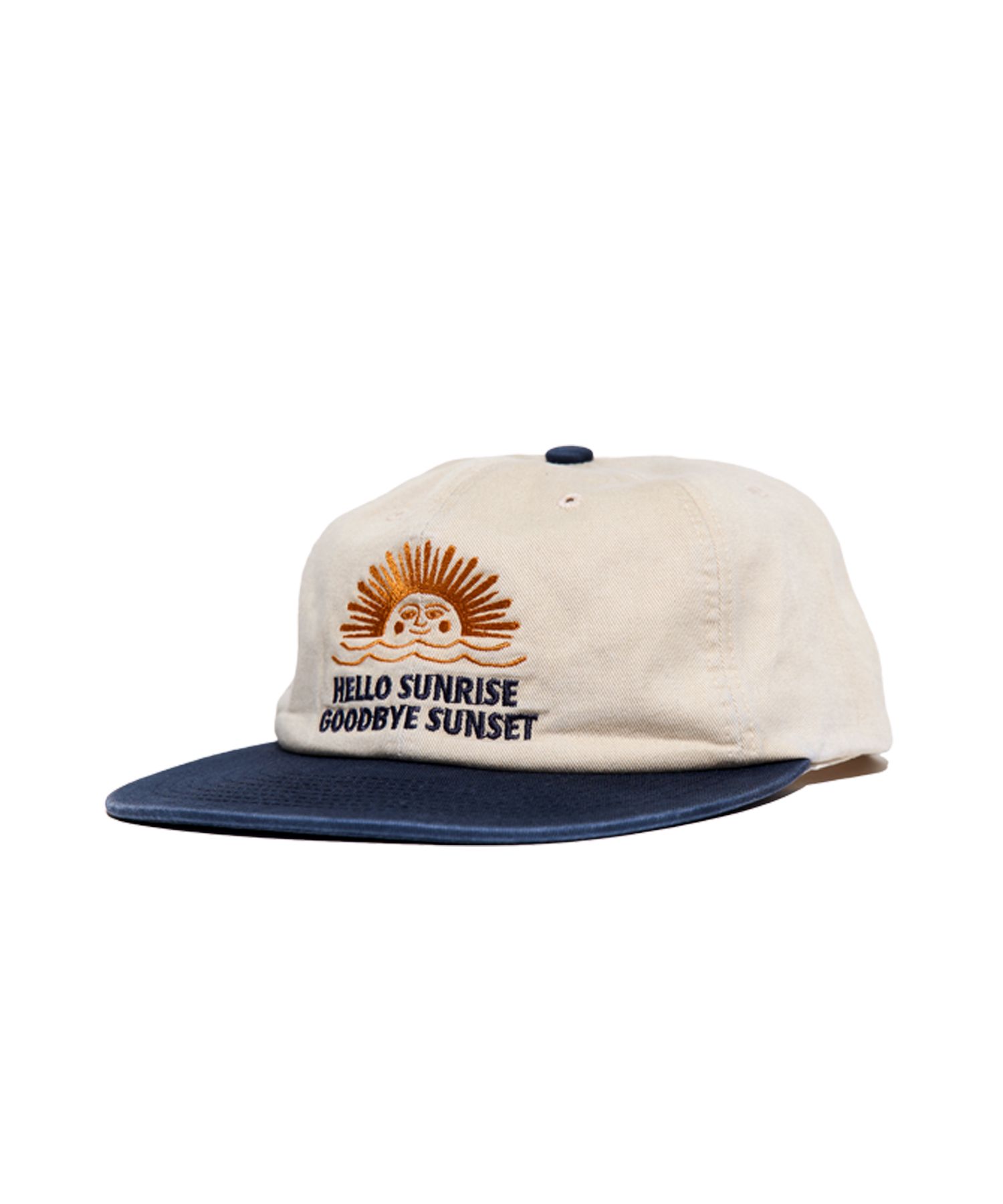 MUSINSA | HELLO SUNRISE 90s Logo 6-Panel Cap - Beige & Navy
