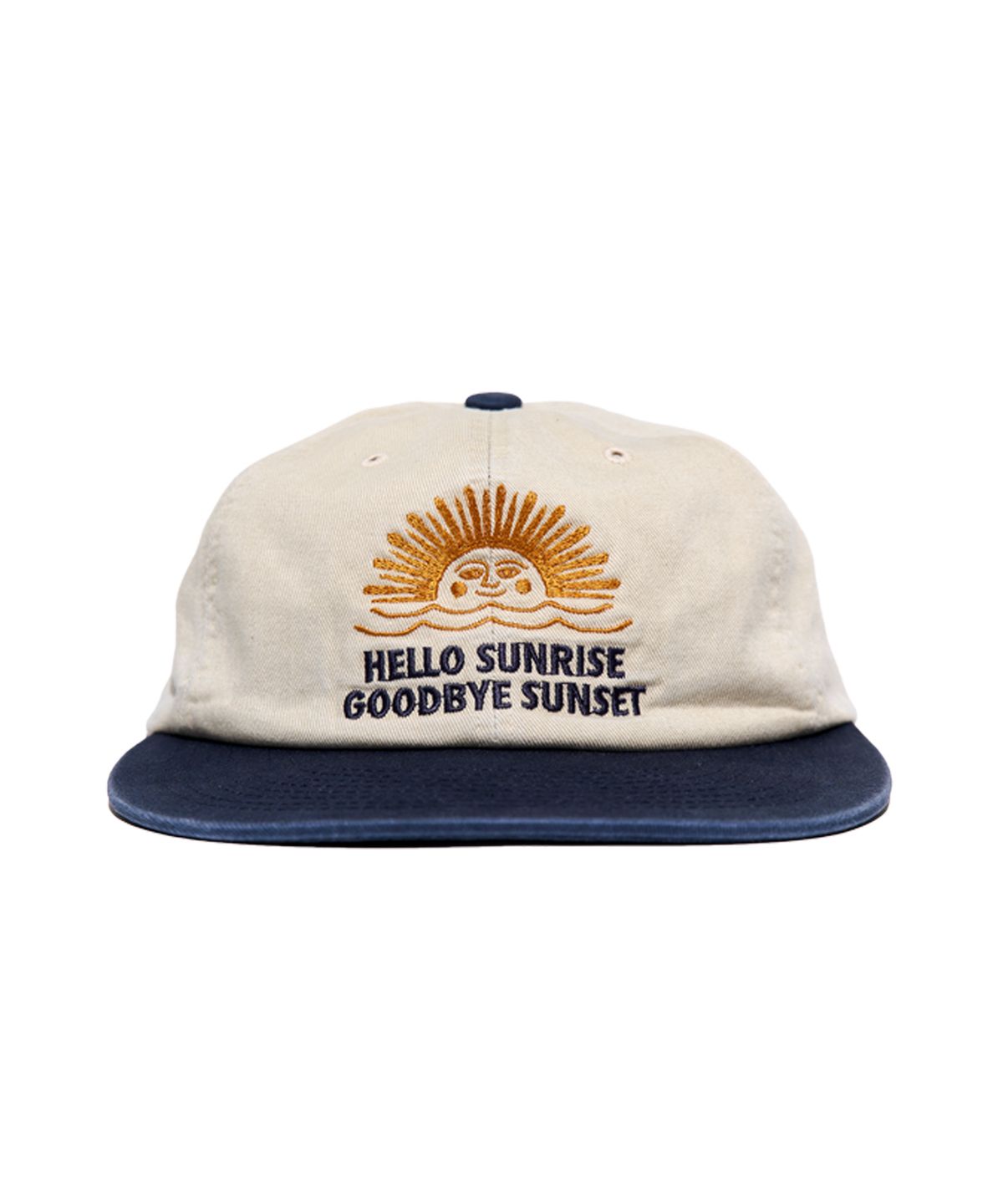 헬로 선라이즈(HELLO SUNRISE) 90s Logo 6Panel Cap_Beige&Navy