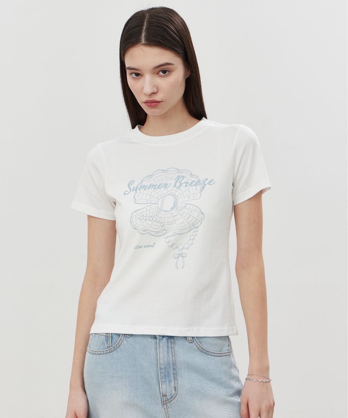 아이토브 서울(ITOV SEOUL) Pearl oystor T-shirt ver.2 WH