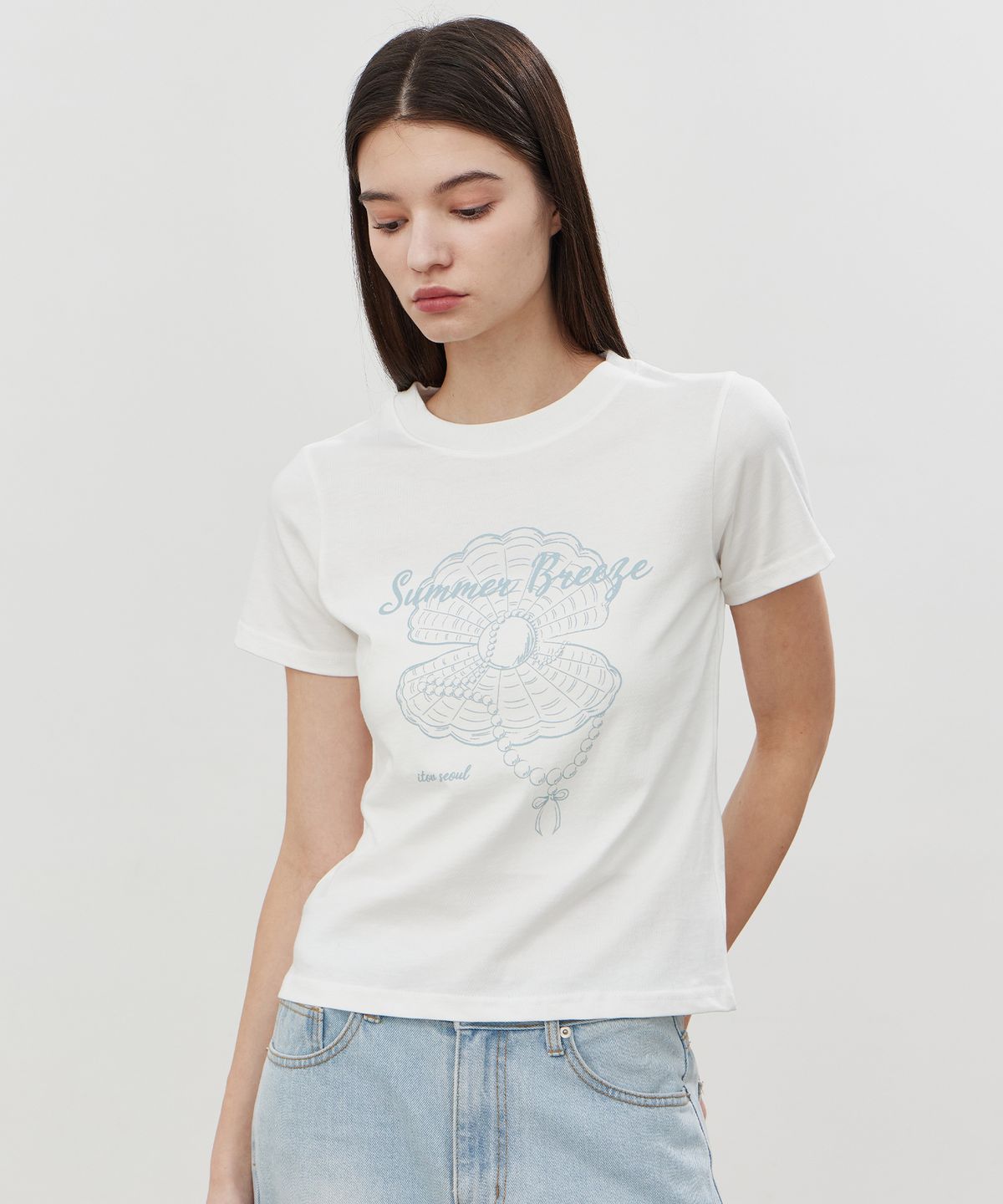 아이토브 서울(ITOV SEOUL) Pearl oystor T-shirt ver.2 WH