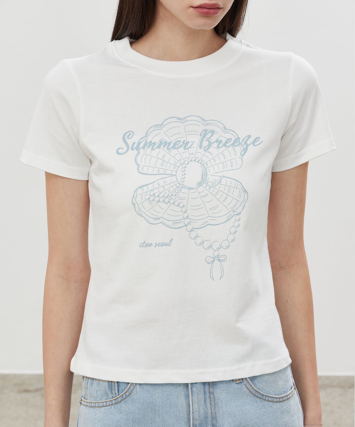 아이토브 서울(ITOV SEOUL) Pearl oystor T-shirt ver.2 WH