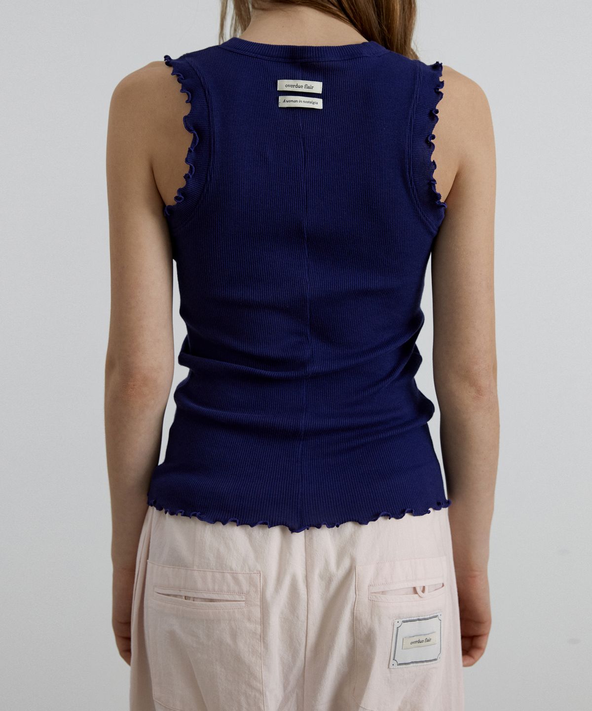 오버듀플레어(OVERDUEFLAIR) WAVE RIBBED SLEEVELESS_BLUE VIOLET