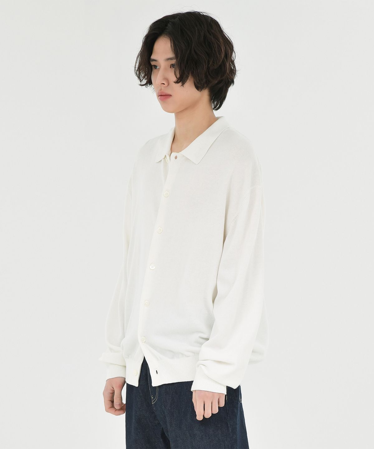 브라운야드(BROWNYARD) 카라 가디건, 아이보리