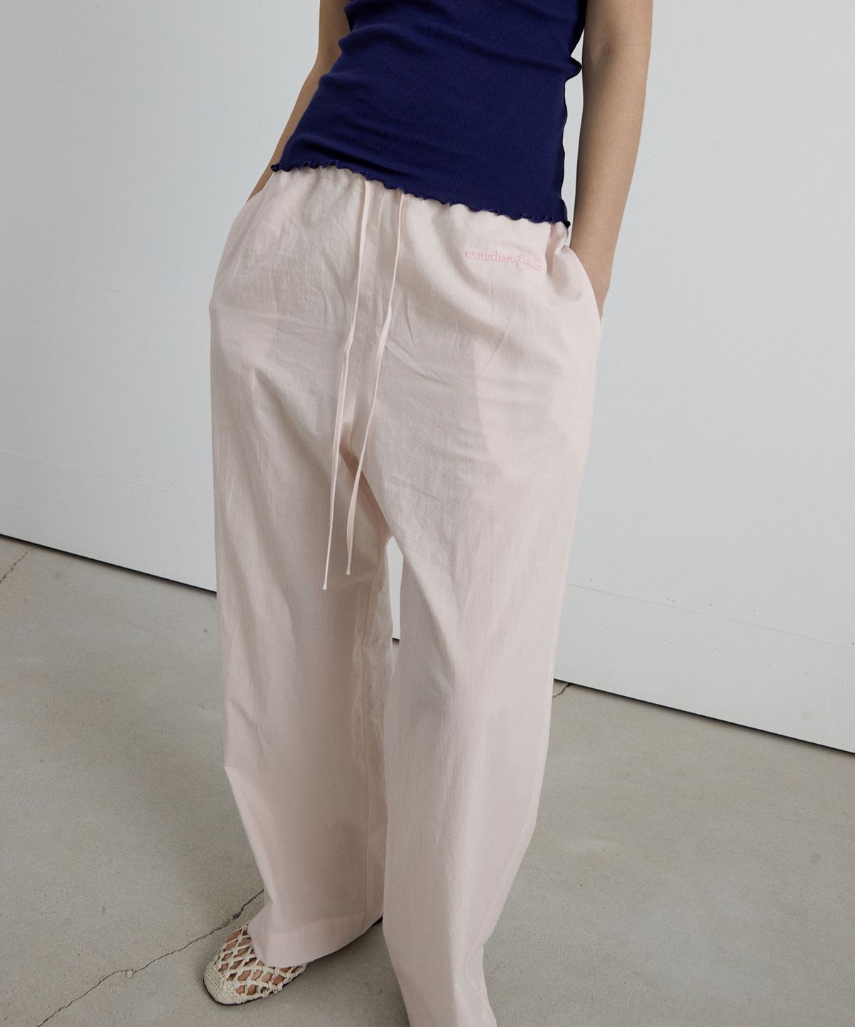 오버듀플레어(OVERDUEFLAIR) COTTON SHEER PANTS_BABY PINK