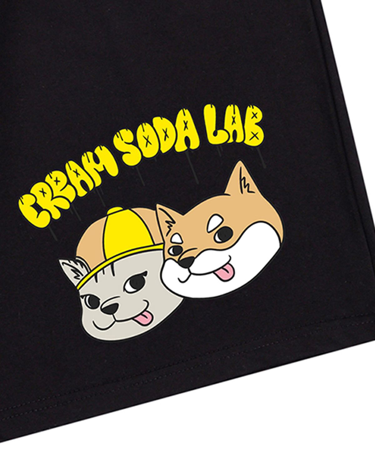 크림소다랩(CREAM SODA LAB) 벌룬 파쿠 앤 그레이 스탠다드 트레이닝 숏팬츠 블랙