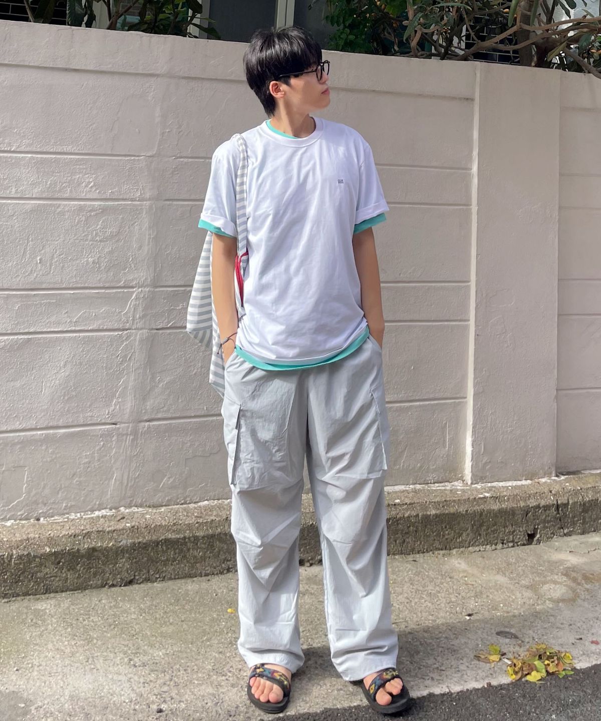 코드그라피(CGP) 나일론 카고 파라슈트 팬츠 - 쿨그레이