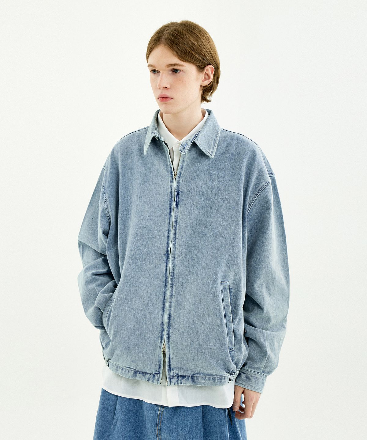 미니멀프로젝트(MINIMALPROJECT) 데님 블루종 워크 자켓 MDJ104 [LIGHTBLUE]