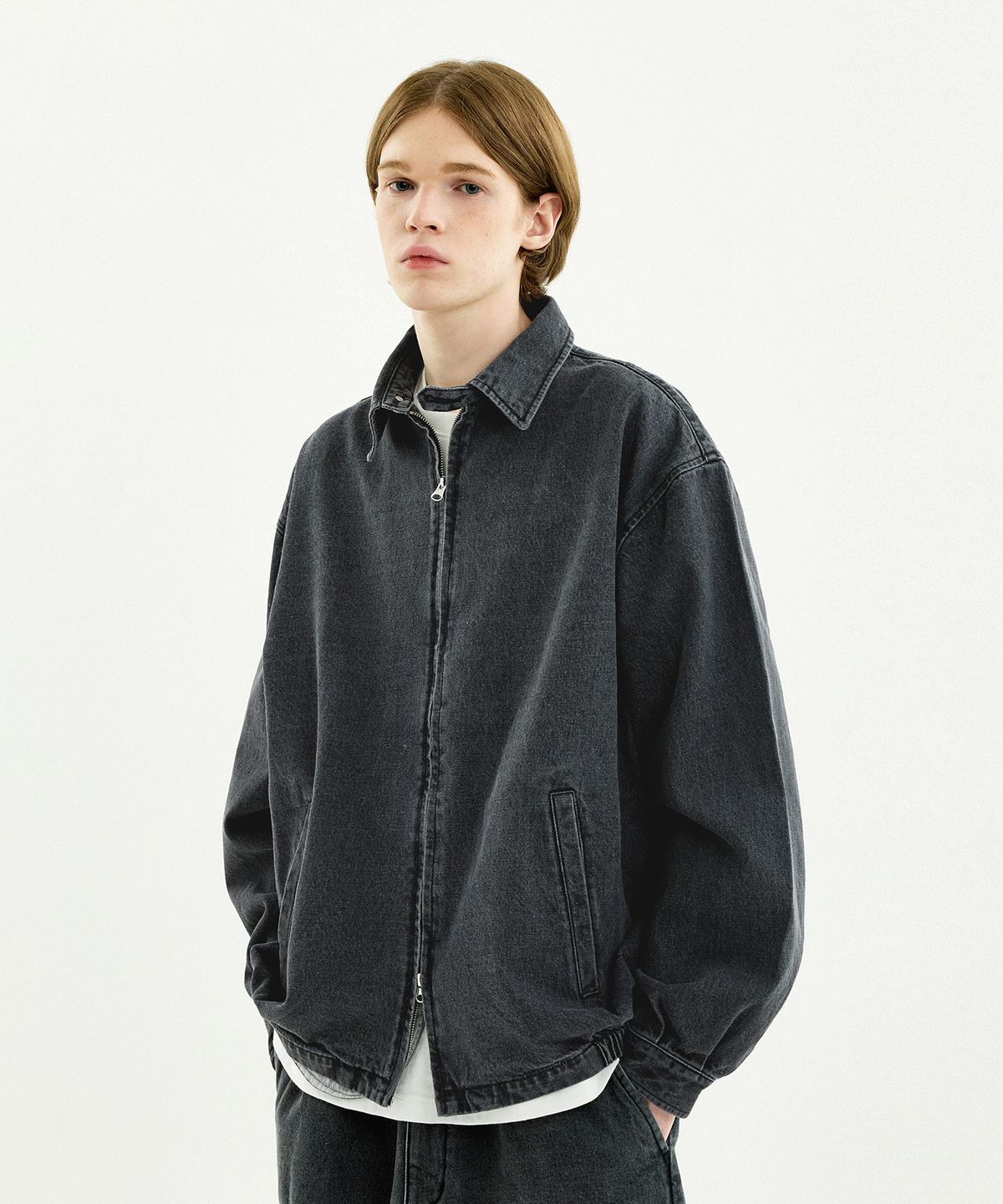 미니멀프로젝트(MINIMALPROJECT) 데님 블루종 워크 자켓 MDJ104 [BLACK]